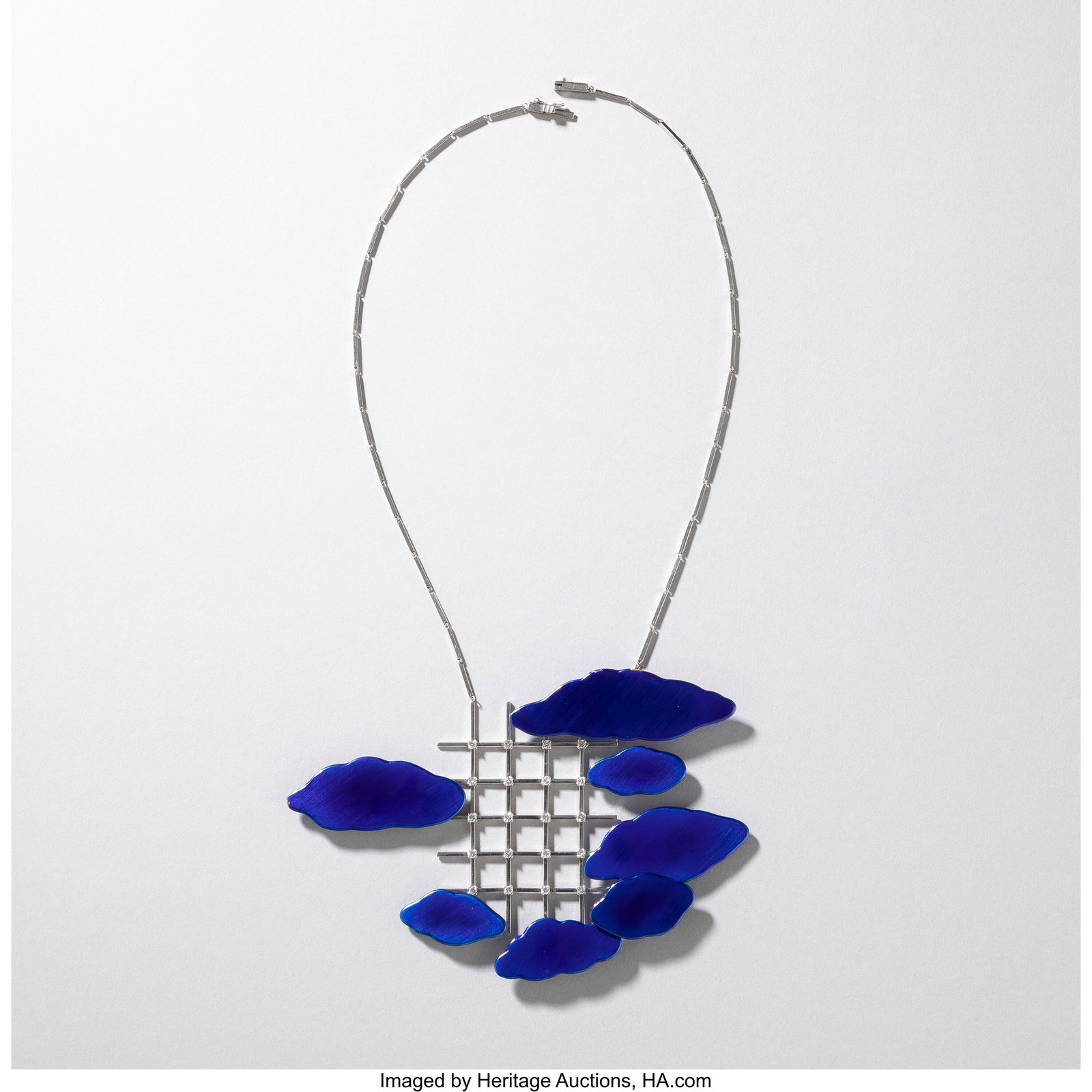 Milvia Maglione di Melasso Cloud Pendant, 1970: Milvia Maglione di Melasso Cloud Pendant, 1970 18k gold, diamond, glass 3-3/8 x 5 inches (8.6 x 12.7 cm) (pendant) Ed. 1 of 12 Signed to