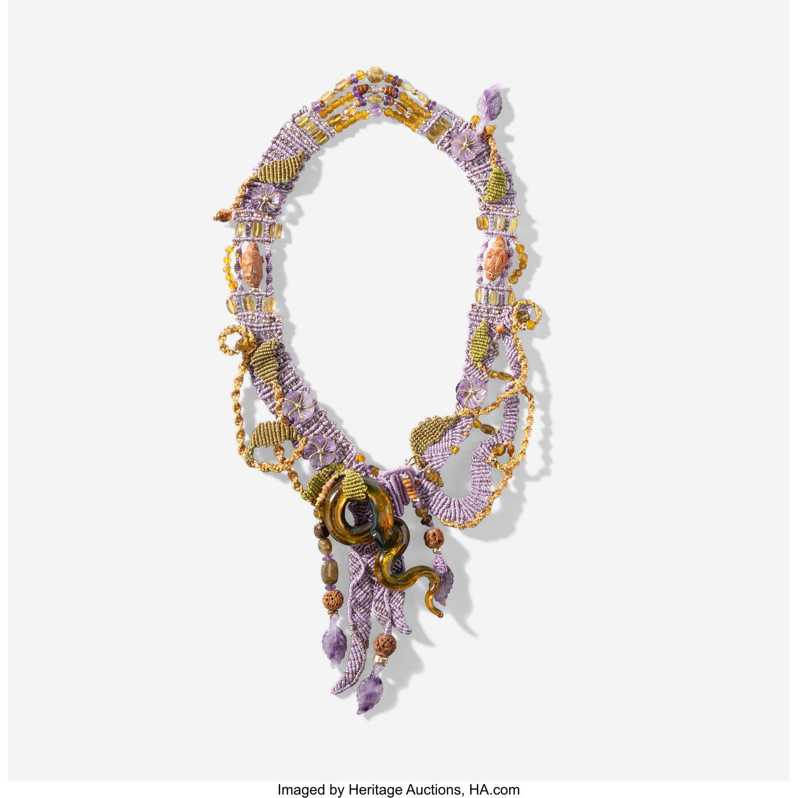 Barbara Natoli Witt Woven Necklace, 2008 Cord, g (1 of 2)