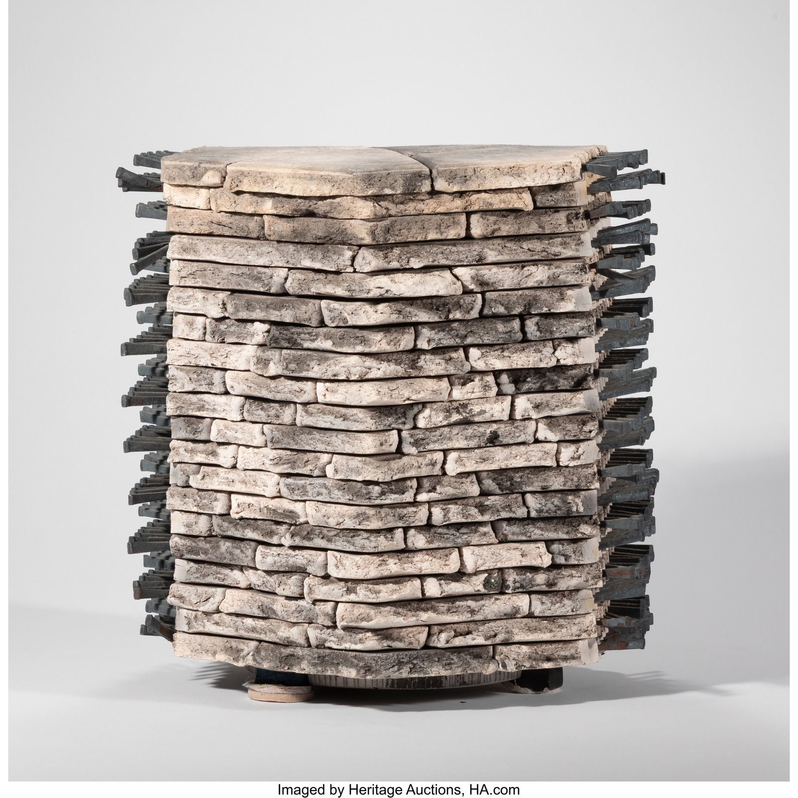 Rob Sieminski Covered Vessel, late 20th century: Rob Sieminski Covered Vessel, late 20th century Stoneware, metal 13-1/4 x 12-3/8 x 10-3/4 inches (33.7 x 31.4 x 27.3 cm) HID03101062020 © 20