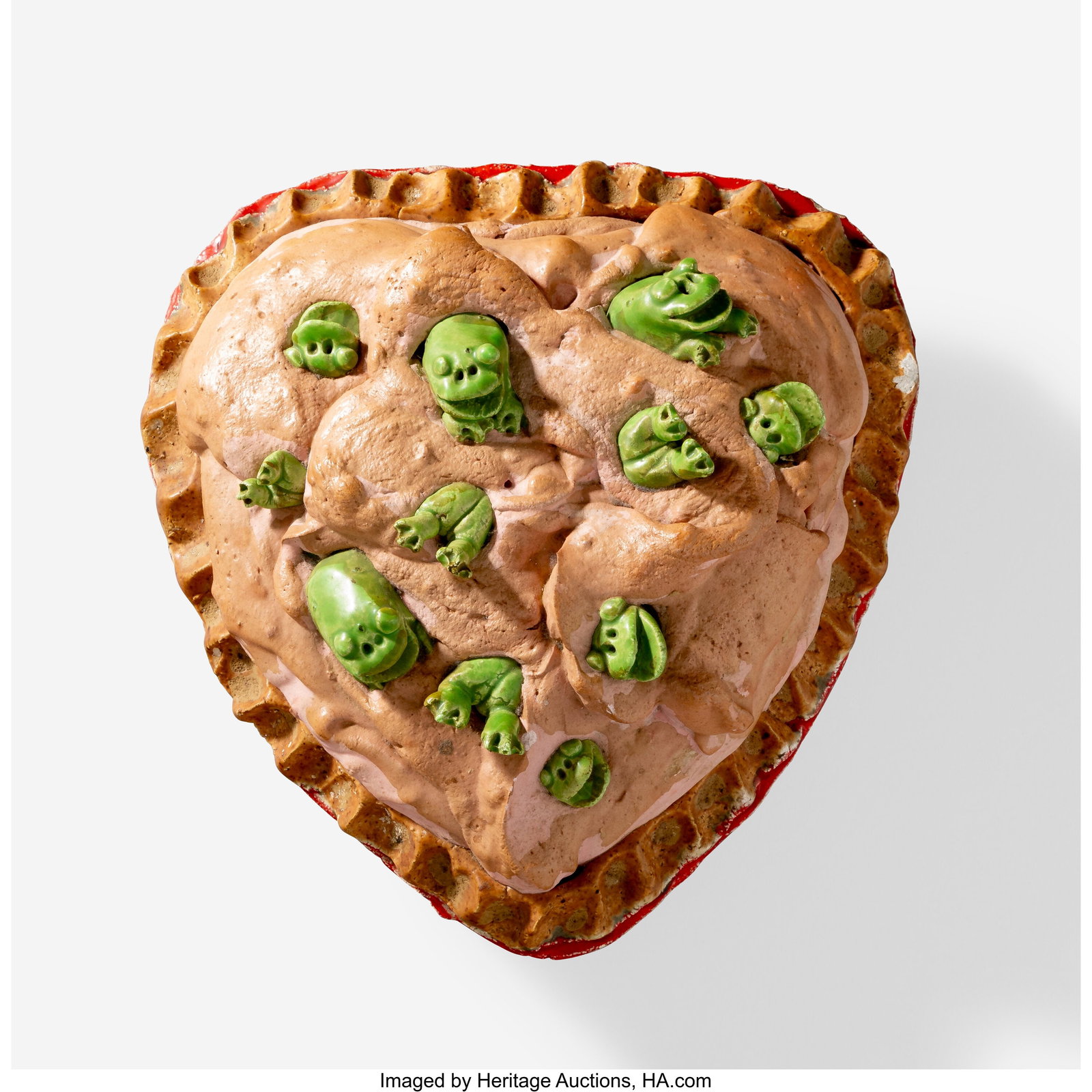 David James Gilhooly Frog Pie, 1975 Glazed earth: David James Gilhooly Frog Pie, 1975 Glazed earthenware 3-1/2 x 8-3/4 x 9-1/4 inches (8.9 x 22.2 x 23.5 cm) Incised to underside: Gilhooly 75 HID0