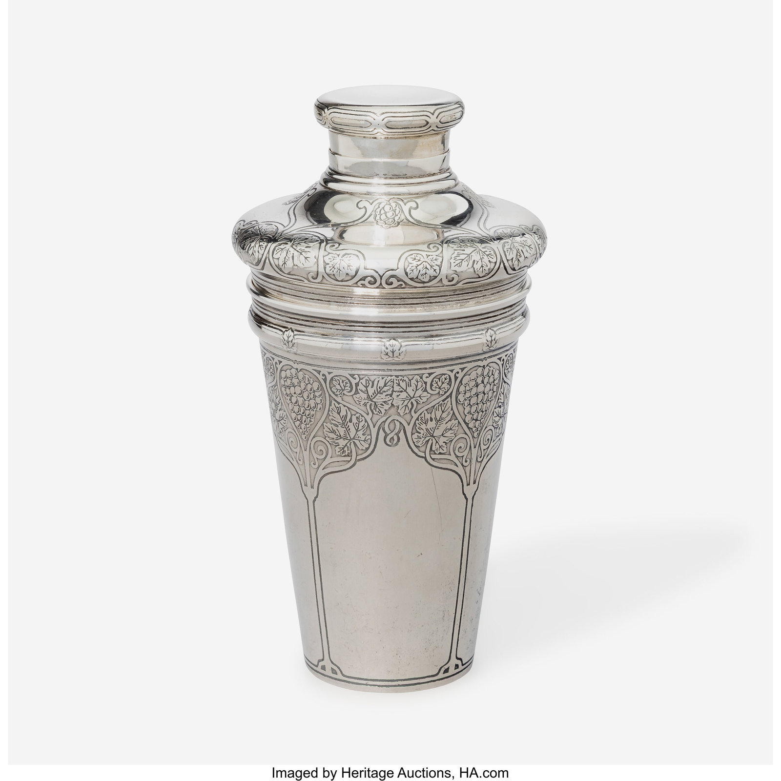 Tiffany & Co. Cocktail Shaker, circa 1910 Silver: Tiffany & Co. Cocktail Shaker, circa 1910 Silver 8-1/8 inches (20.6 cm) Impressed to underside: TIFFANY & Co., 17652C MAKERS 7510, ST