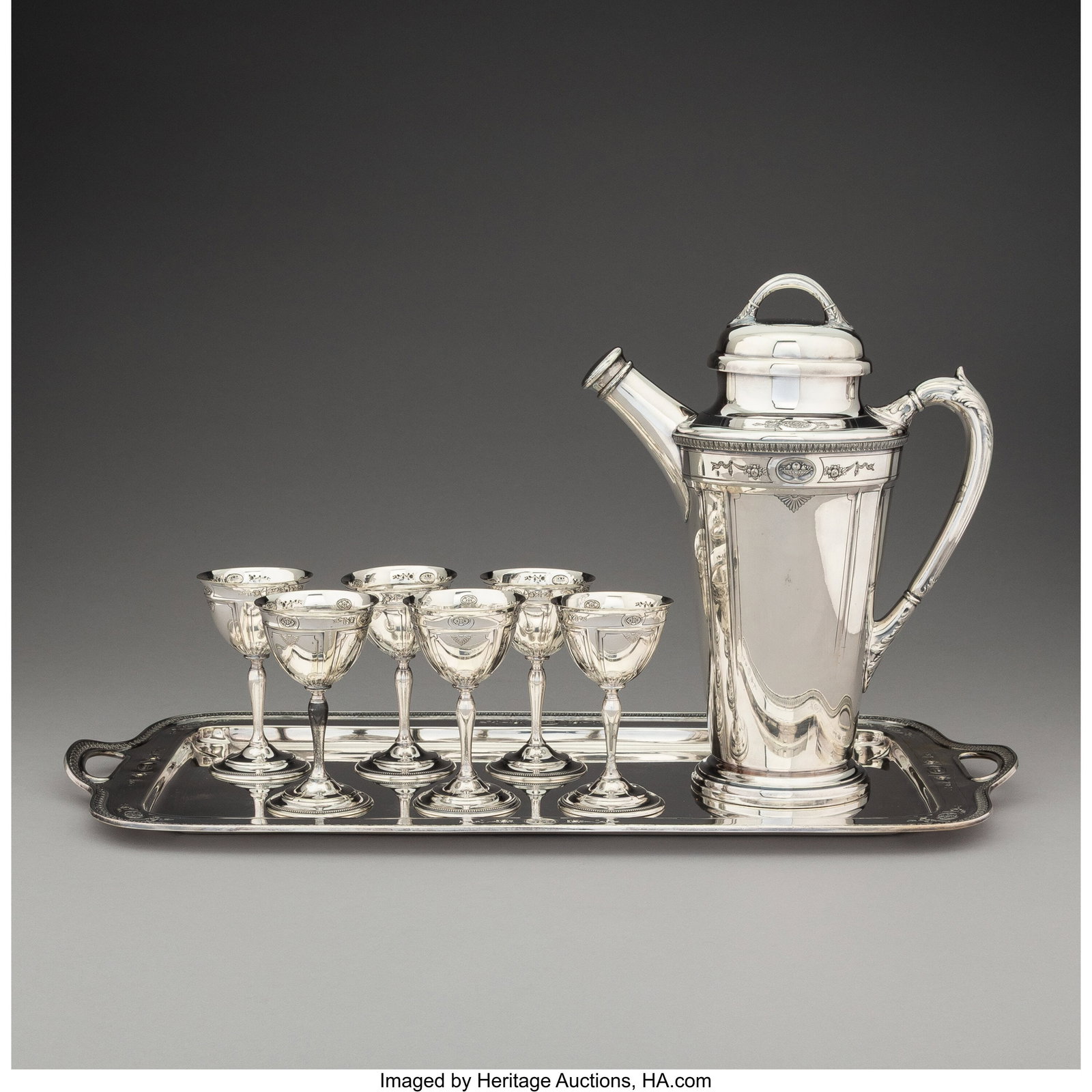 Reed & Barton Sir Galahad Pattern Cocktail Set, (1 of 3)