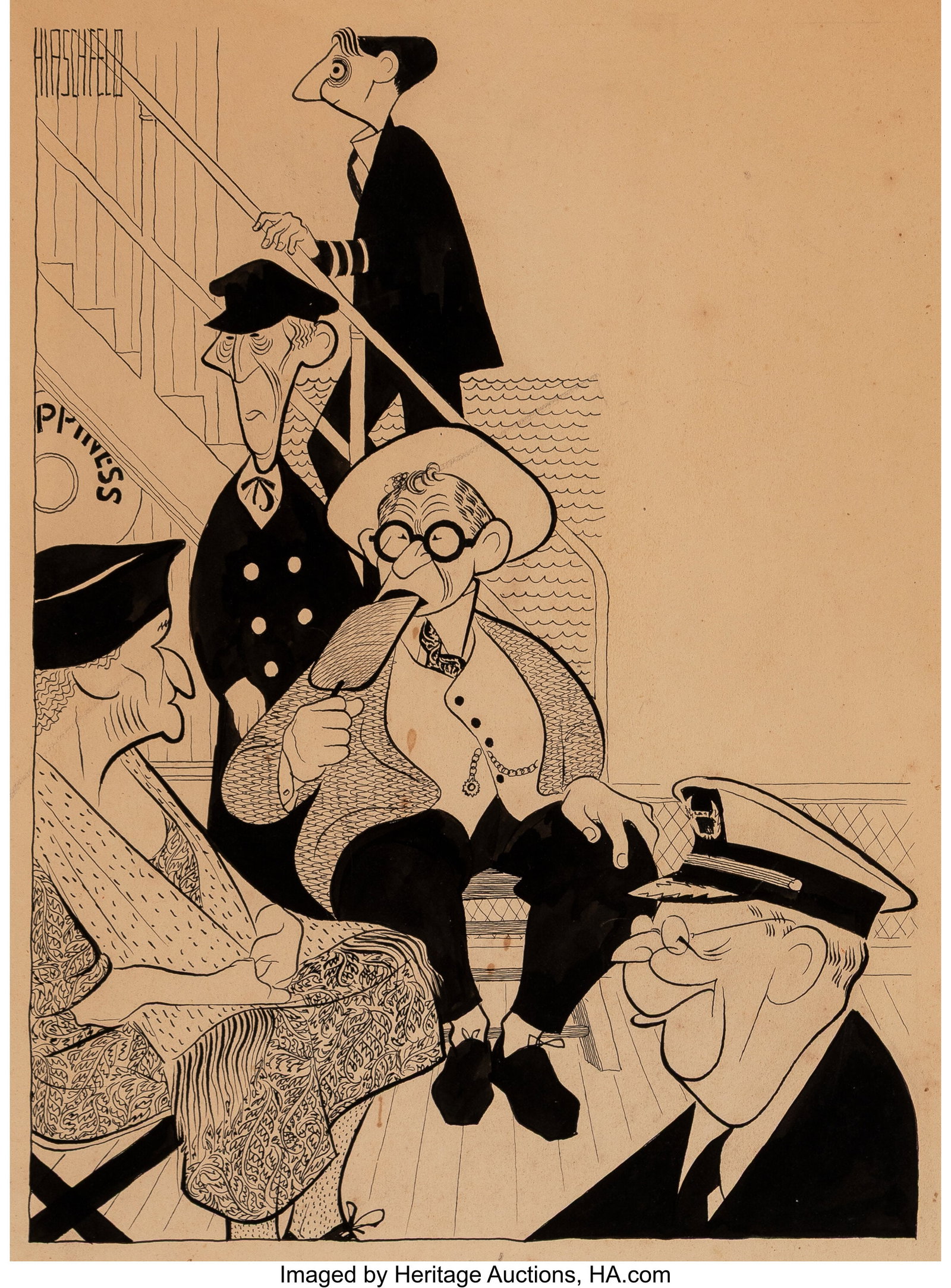 Al Hirschfeld (American, 1903-2003) Excursion, H (1 of 2)