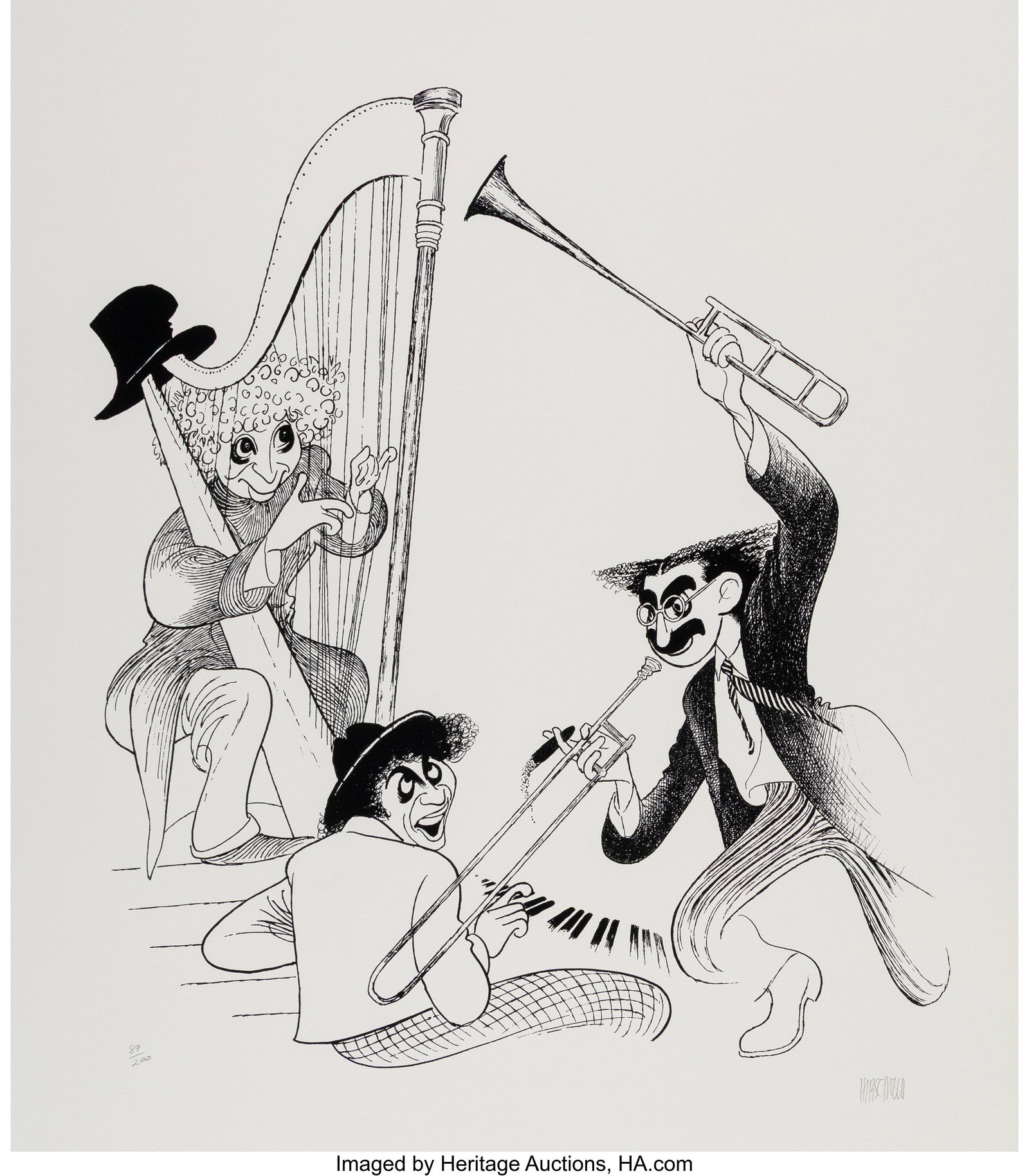 Al Hirschfeld (American, 1903-2003) Musicale, Ch (1 of 2)