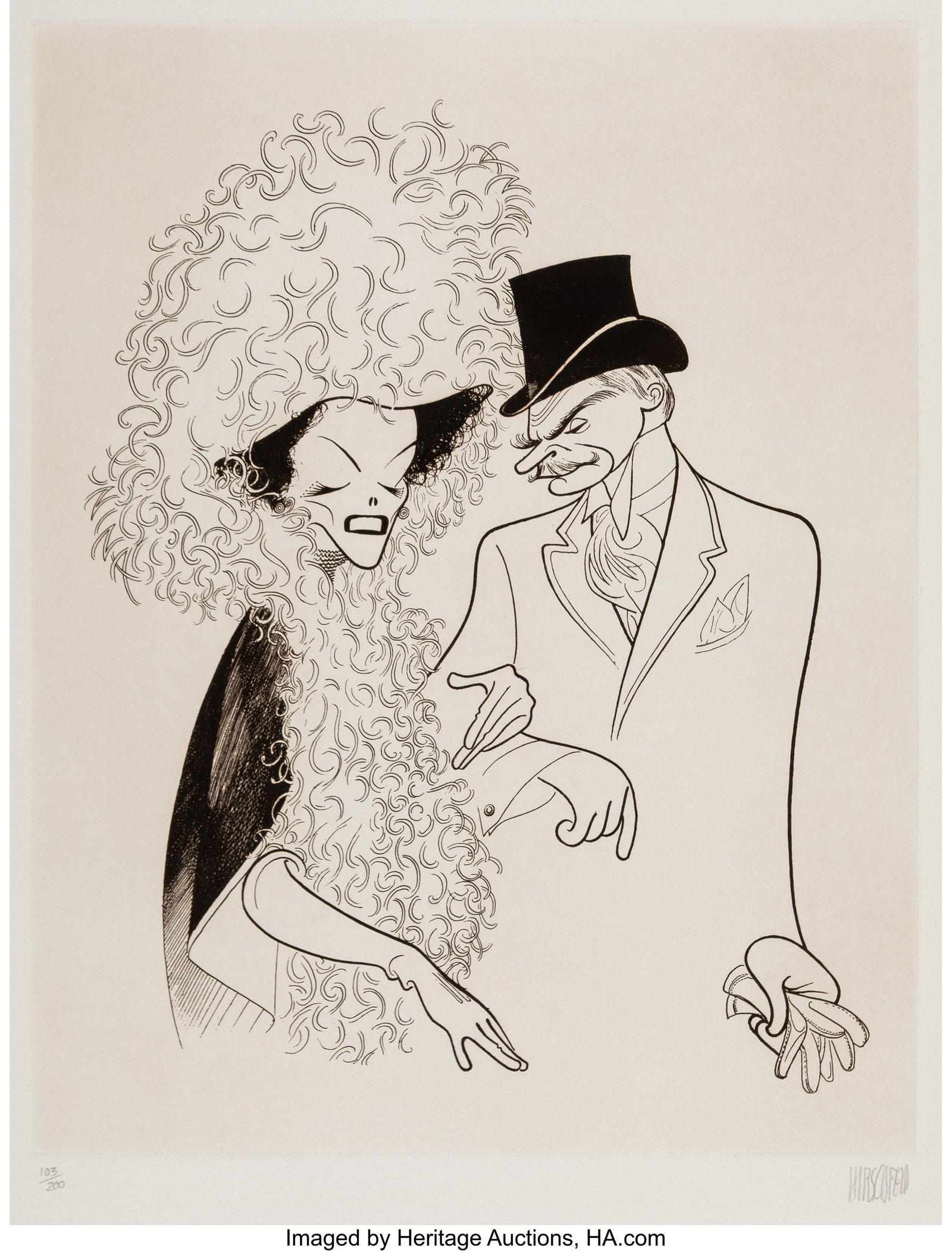 Al Hirschfeld (American, 1903-2003) Love Among t (1 of 2)