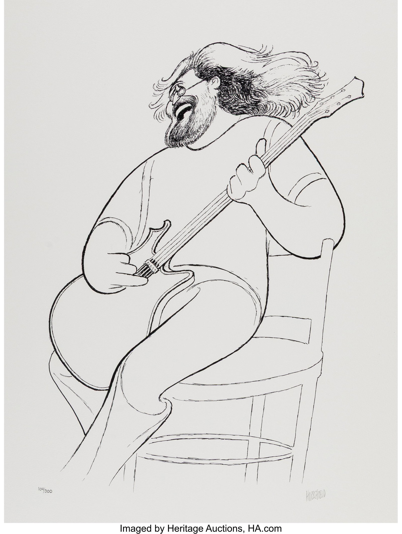 Al Hirschfeld (American, 1903-2003) Jerry Garcia (1 of 2)