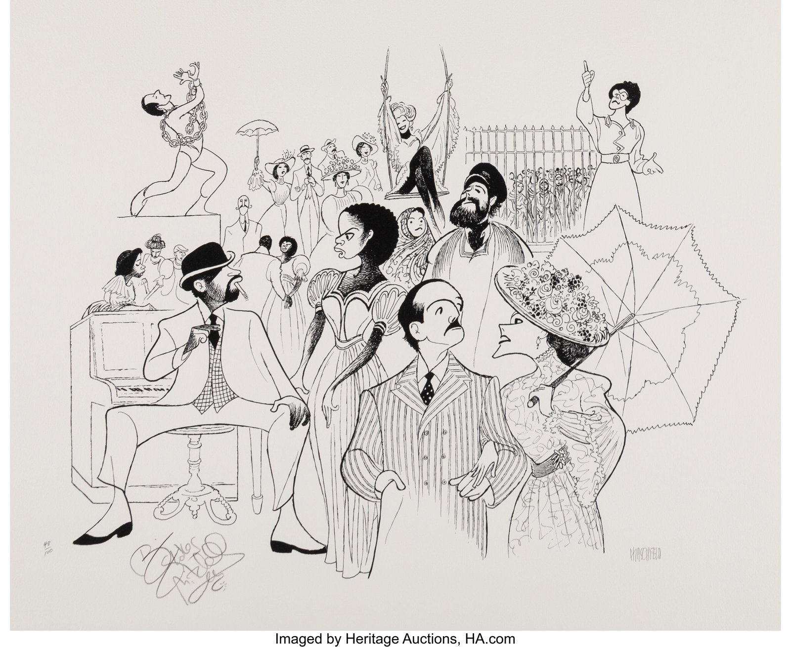 Al Hirschfeld (American, 1903-2003) Ragtime, Rag (1 of 2)