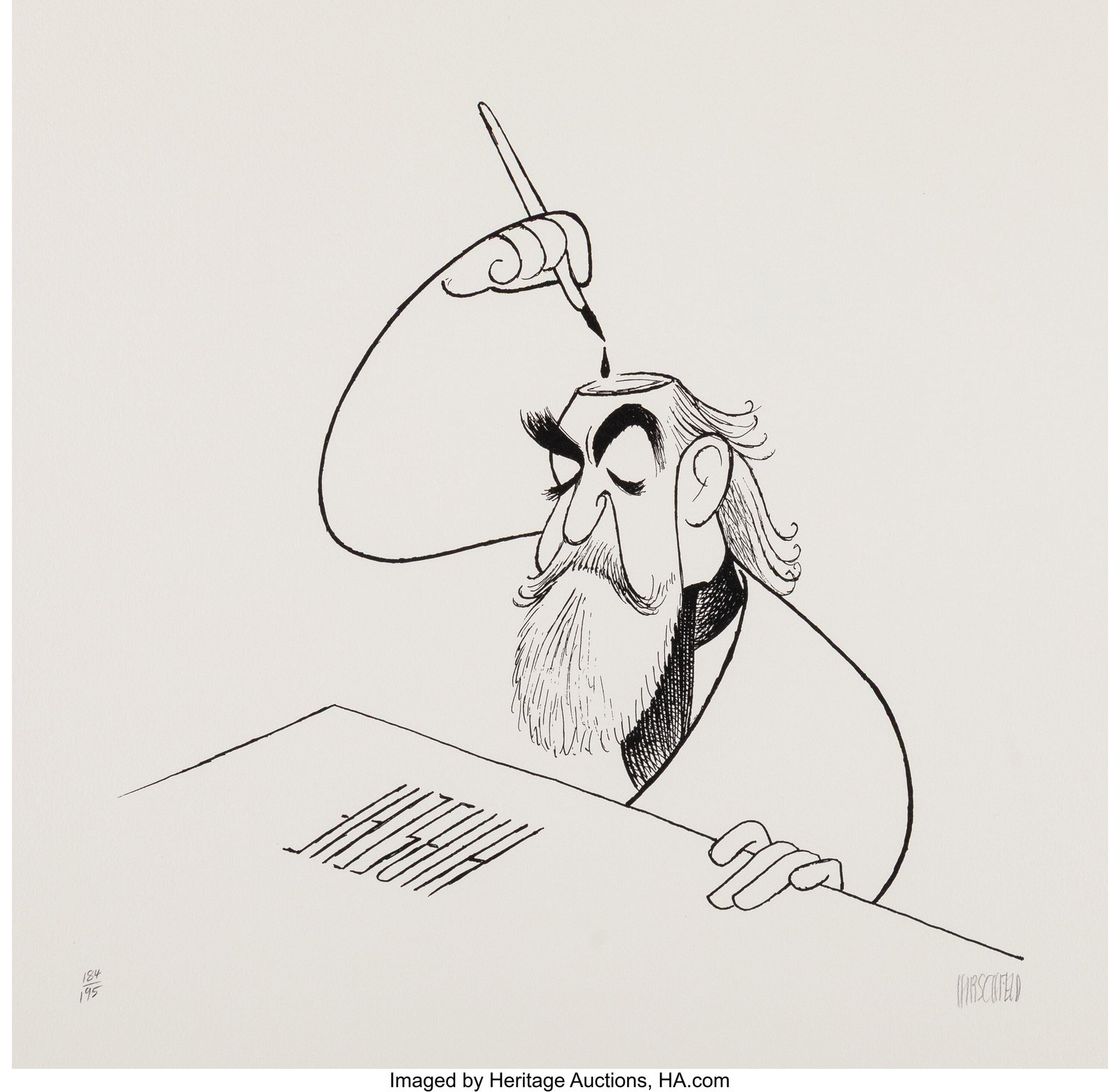 Al Hirschfeld (American, 1903-2003) Inkwell Self: Al Hirschfeld (American, 1903-2003) Inkwell Self Portrait Lithograph on Arches paper 17 x 19 inches (43.2 x 48.3 cm) (sheet) Ed. 184/195 Si
