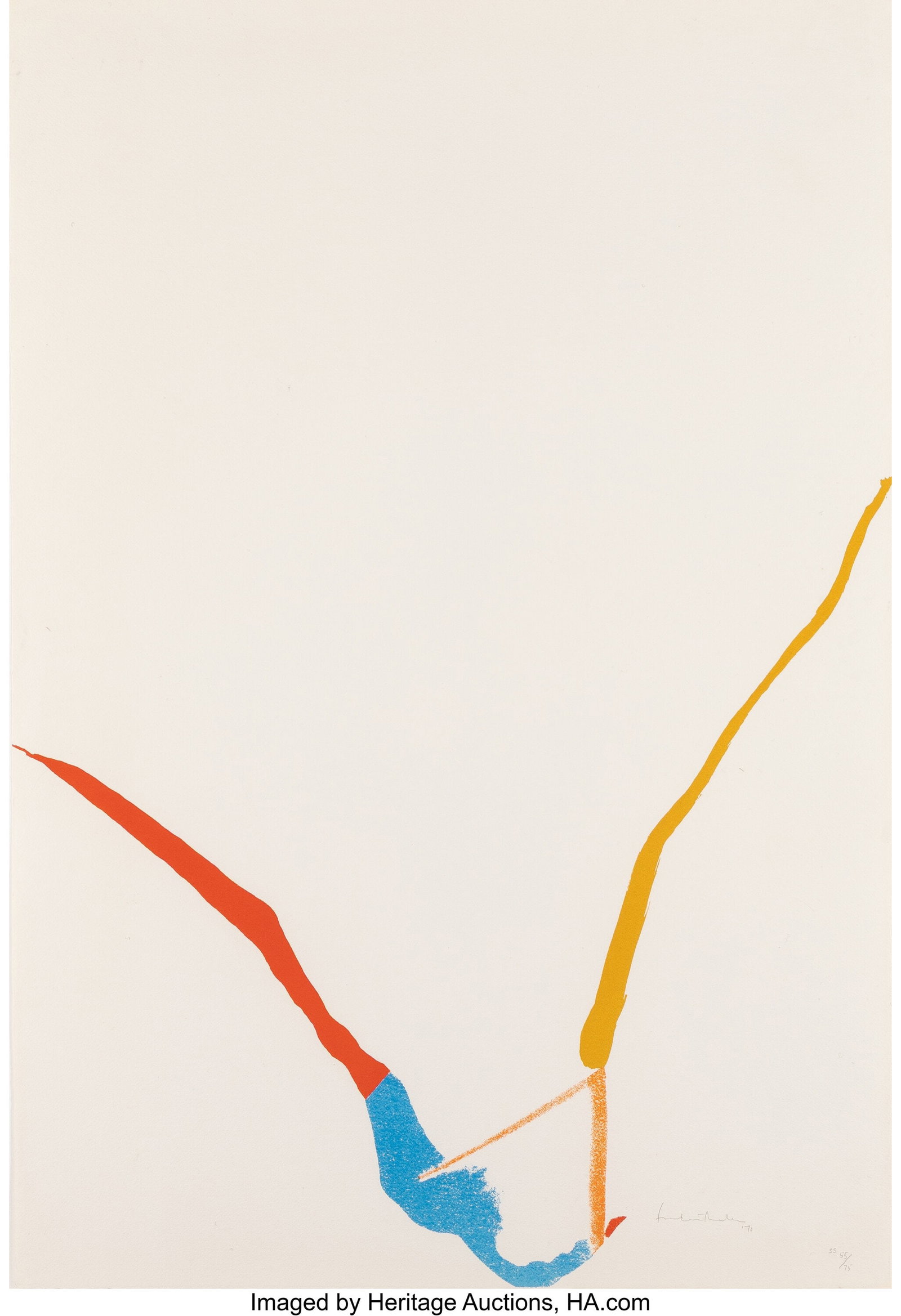 Helen Frankenthaler (1928-2011) One Work, from W: Helen Frankenthaler (1928-2011) One Work, from What Red Lines Can Do, 1970 Screenprint in colors on Arches paper 38-3/4 x 26-1/8 inches (98.4 x 66.4 cm