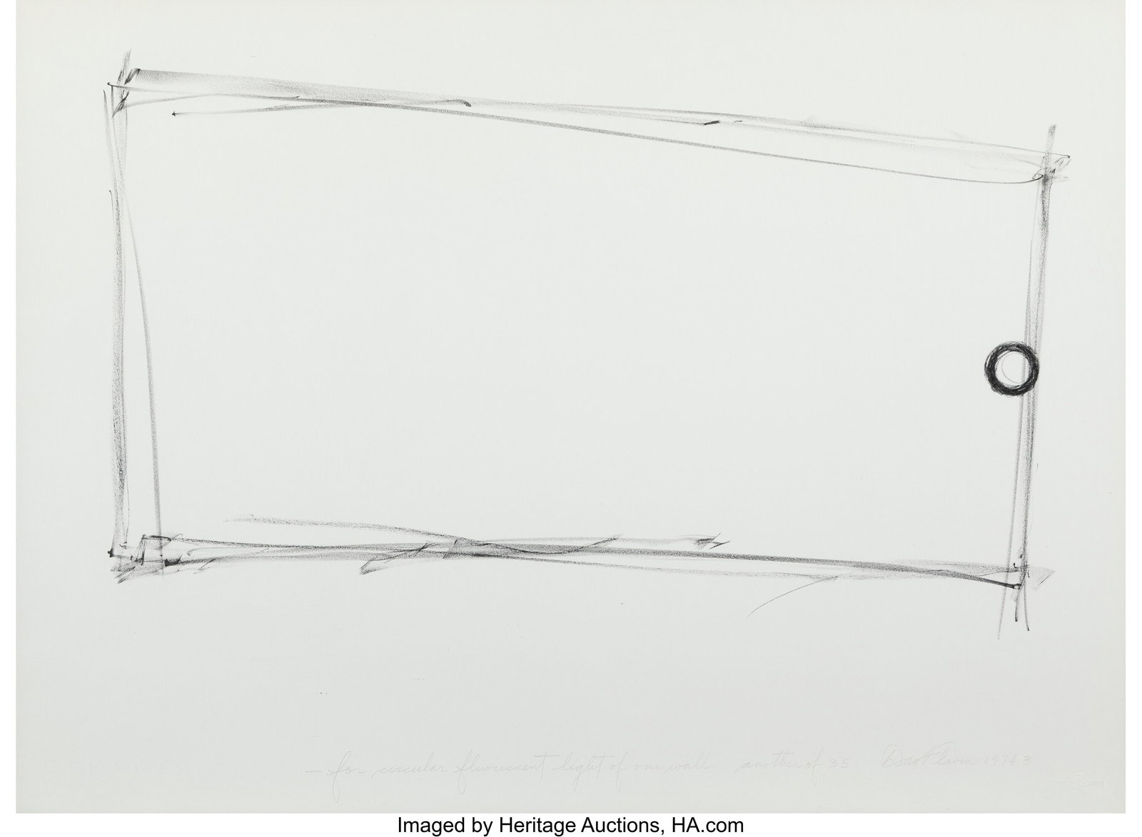 Dan Flavin (1933-1996) Untitled (3), from -for o: Dan Flavin (1933-1996) Untitled (3), from -for one walled circular fluorescent light, 1974 Lithograph on B.F.K. Rives paper 22 x 30 inches (55