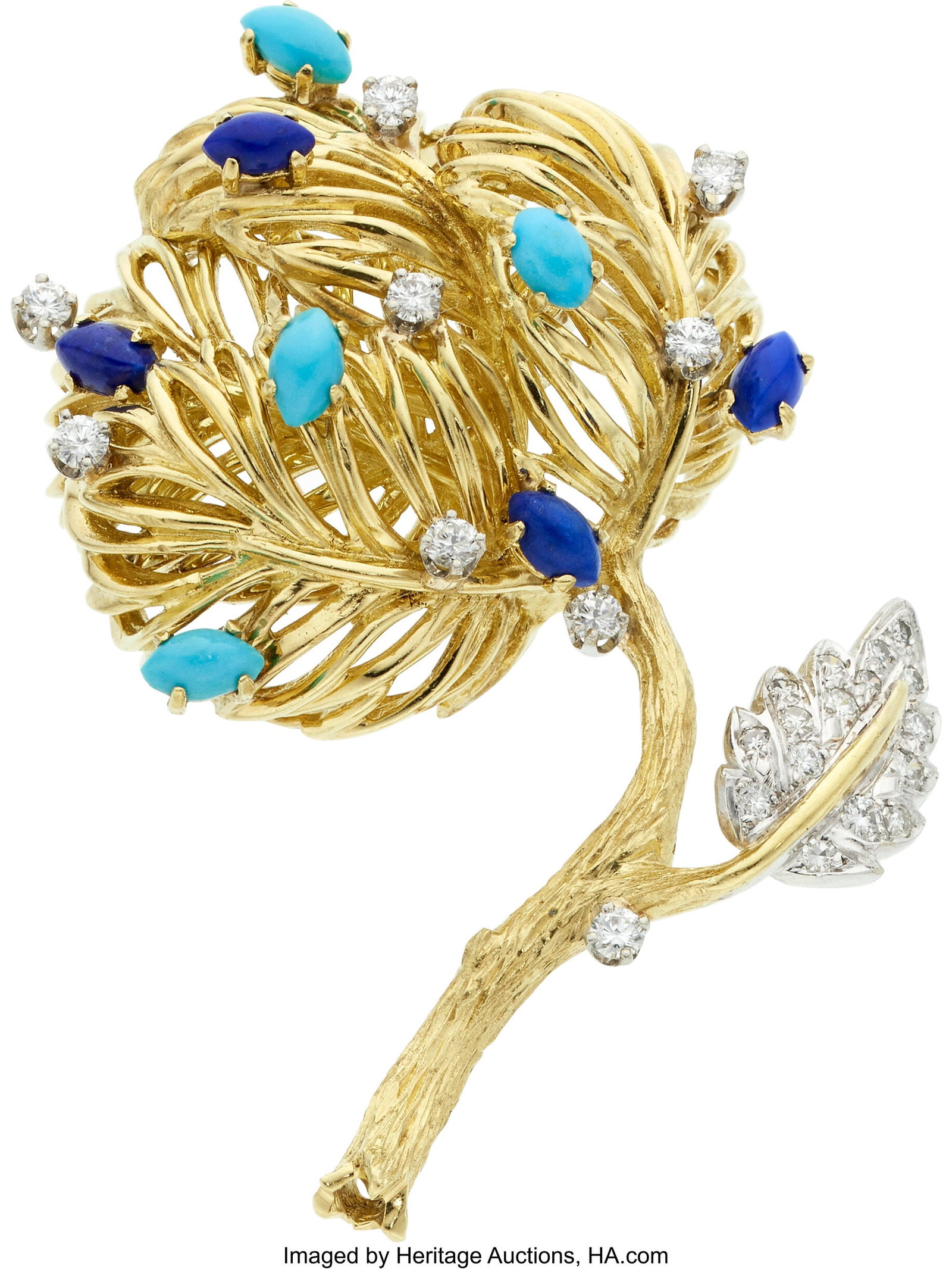 Diamond, Multi-Stone, Gold Brooch Stones: Full- (1 of 1)
