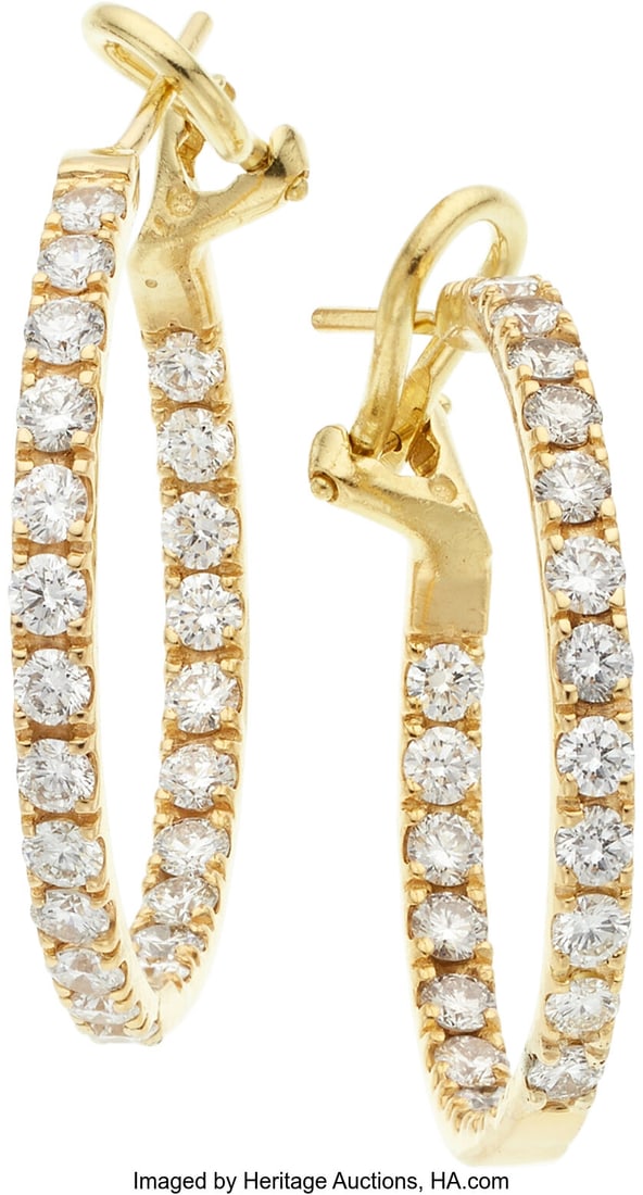 Diamond, Gold Earrings Stones: Full-cut diamond (1 of 1)