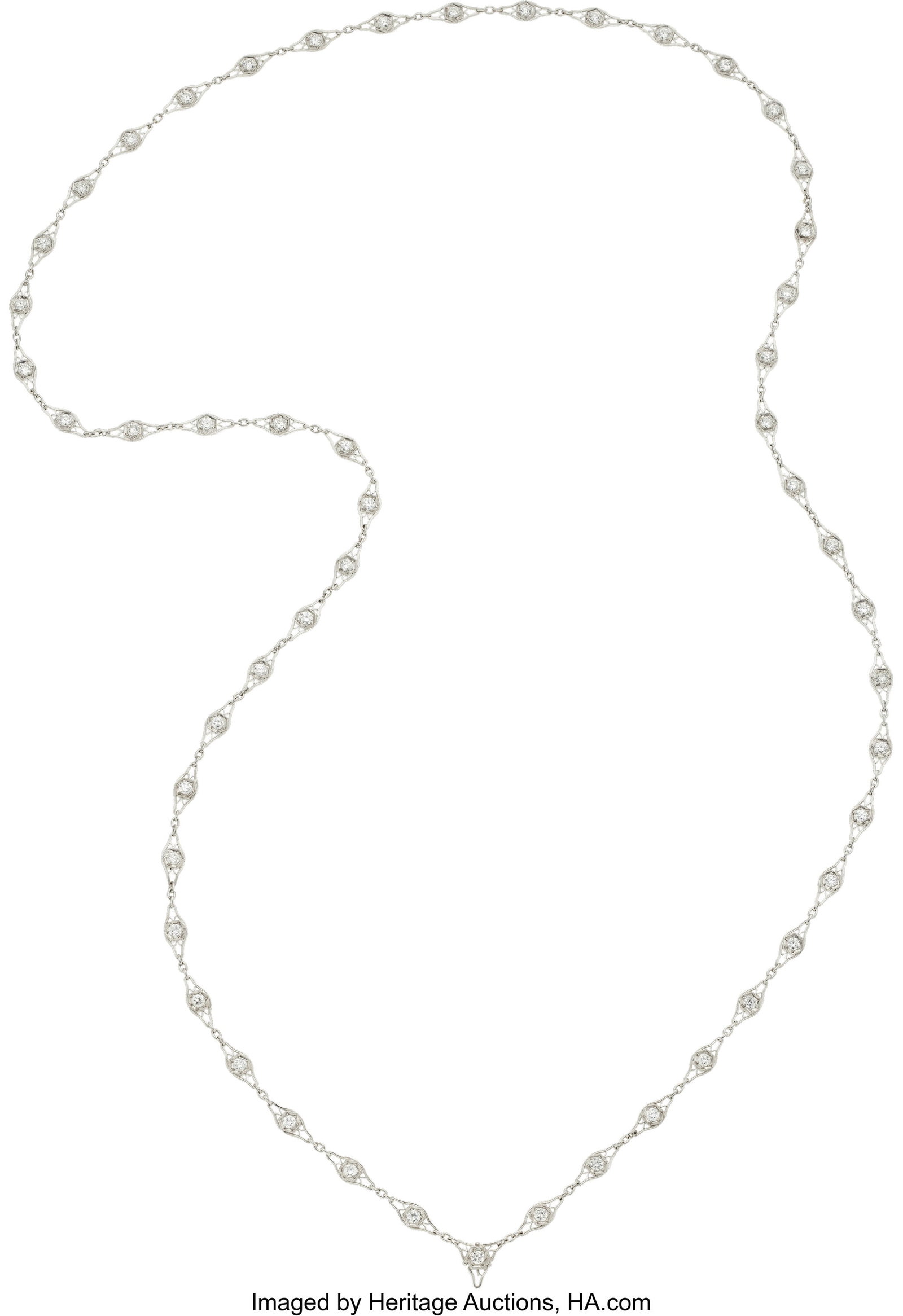Diamond, Platinum Necklace Stones: European-cut (1 of 1)