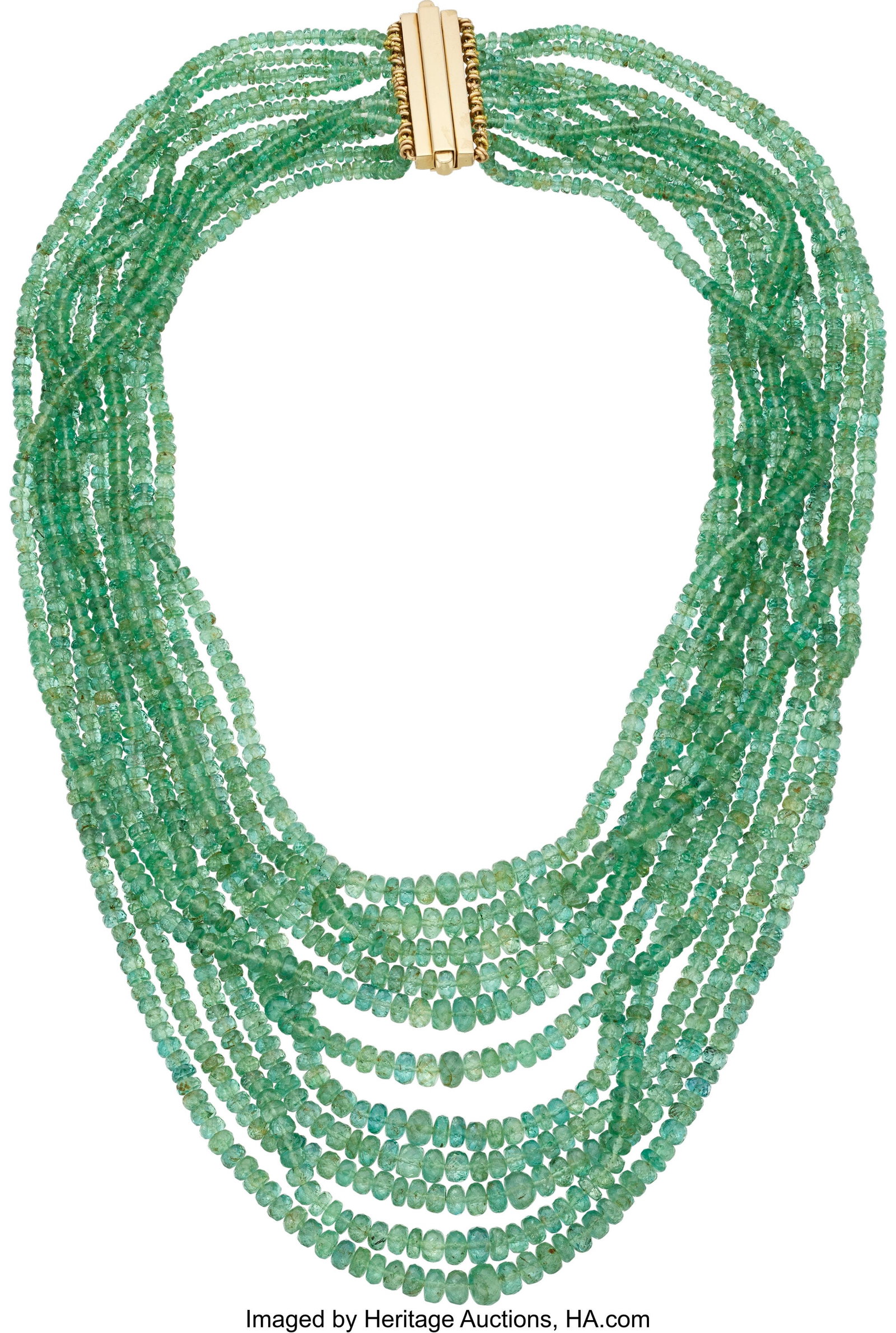 Emerald, Gold Necklace Stones: emerald beads Me (1 of 1)