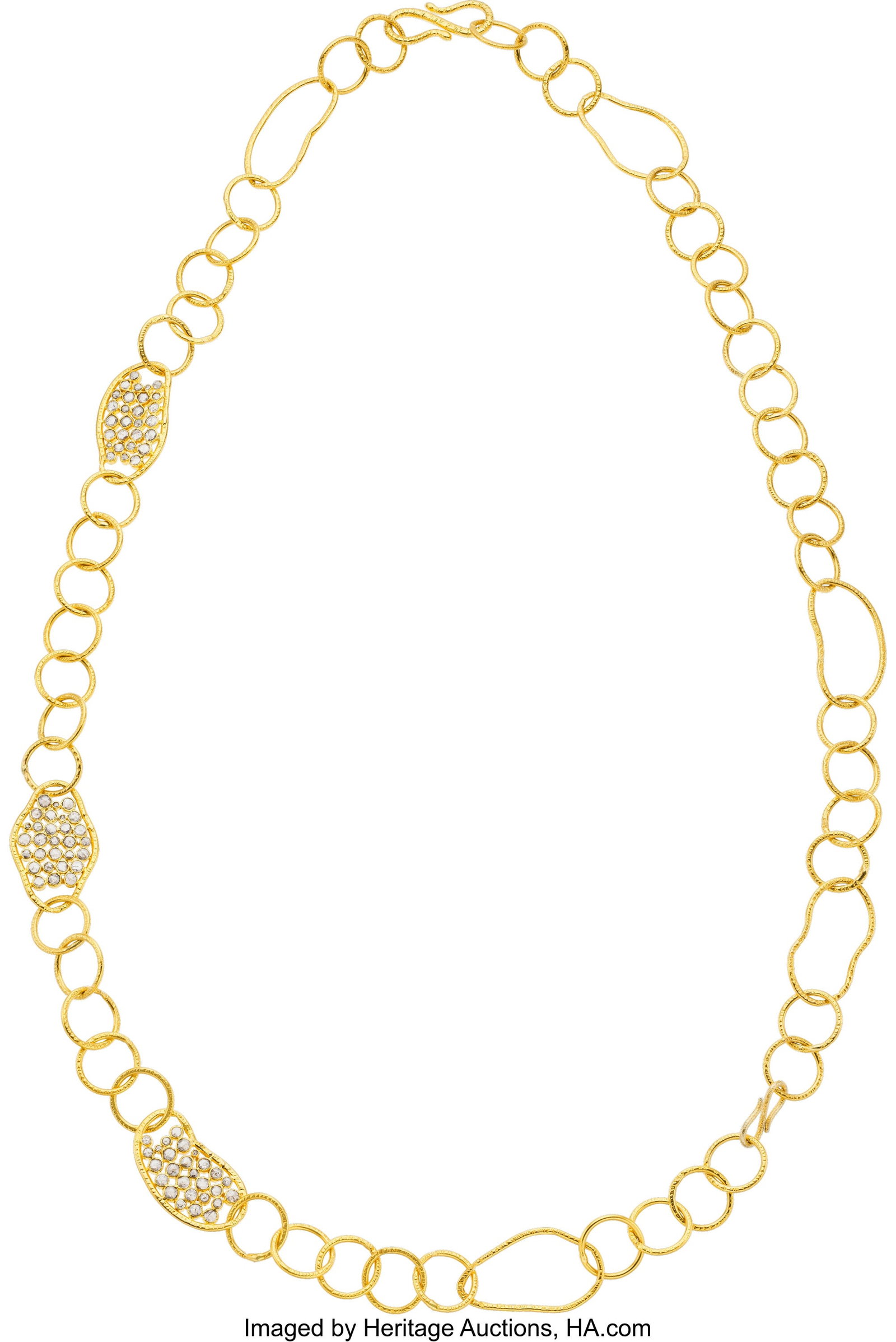 Colored Diamond, Gold Necklace Stones: Rose-cut (1 of 1)