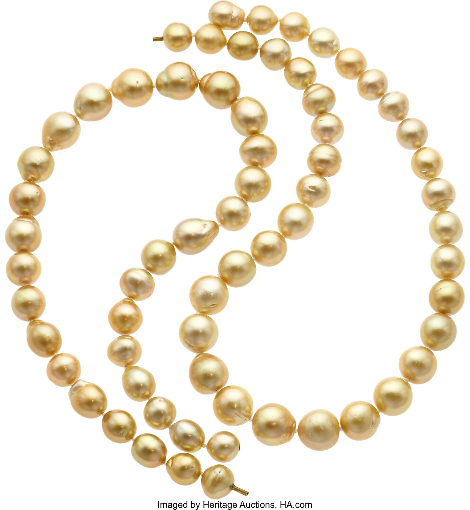 Golden South Sea Cultured Pearl, Yellow Metal Ne (1 of 1)