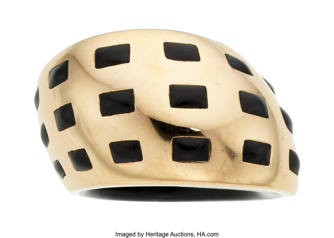 Vhernier Jet, Rose Gold Ring Stones: Carved je (1 of 3)