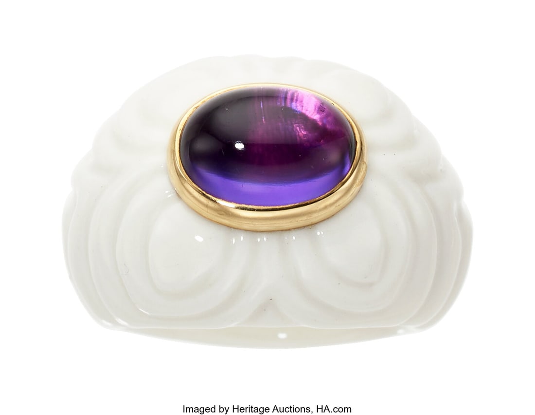 Bvlgari Amethyst, Ceramic, Gold Ring Stones: Am (1 of 3)