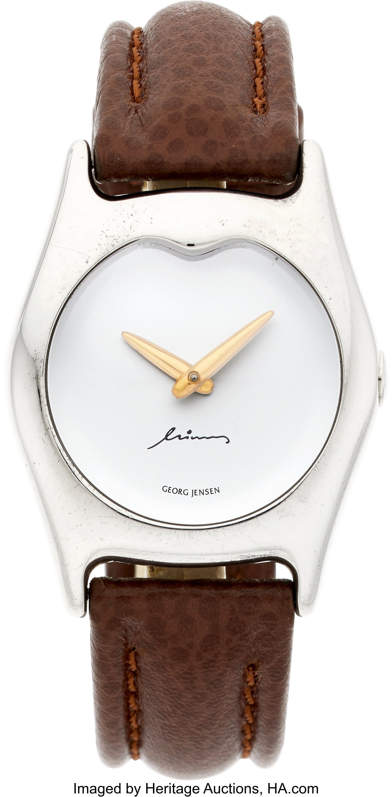 Georg Jensen Sterling Silver Minas Spiridis Watc: Georg Jensen Sterling Silver Minas Spiridis Watch Case: 33 mm, tonneau, sterling silver, snapback, domed synthetic sapphire crystal, Denmark, Design Minas&com