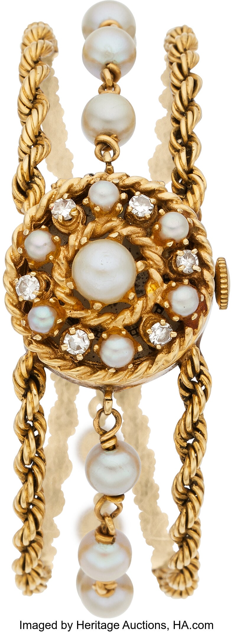 Croton Diamond, Cultured Pearl, Gold Covered Dia (1 of 2)