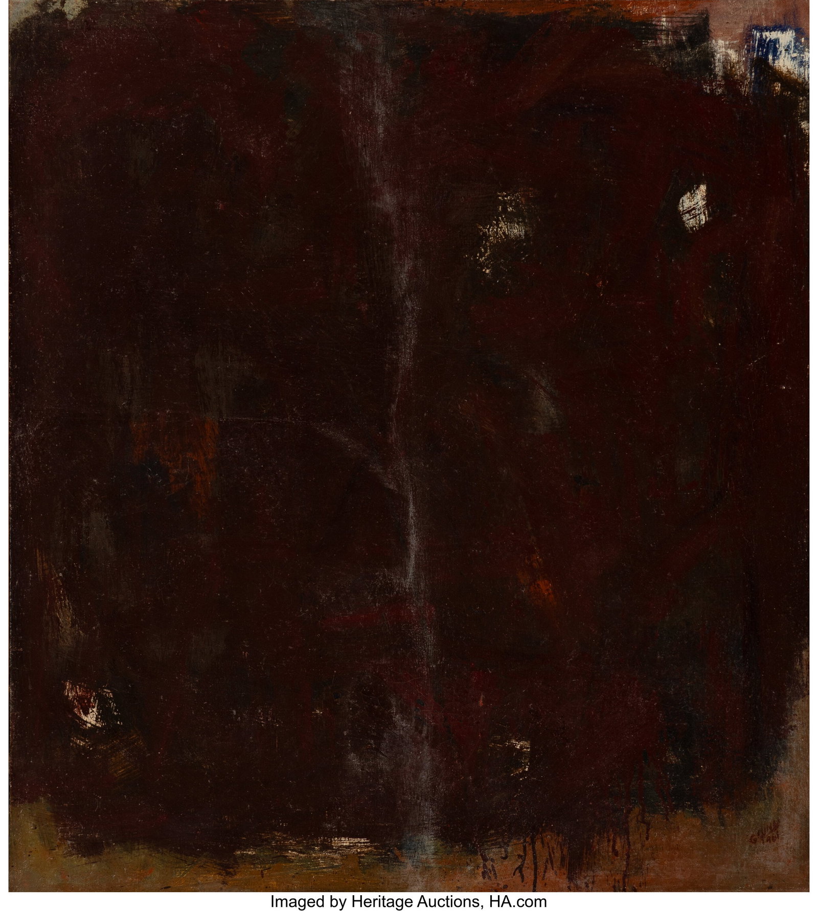 Guido Llinás (1923-2005) Ultrapintura, 1961 Oil: Guido Llinás (1923-2005) Ultrapintura, 1961 Oil on canvas 36-1/2 x 33 inches (92.7 x 83.8 cm) Signed and dated lower right: G LLINÁS 196