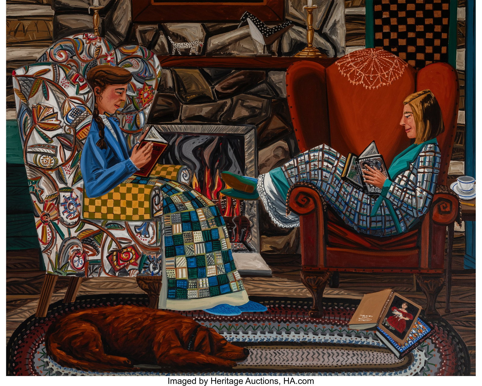 David Bates (b. 1952) Sisters, 1985 Oil on canva (1 of 3)