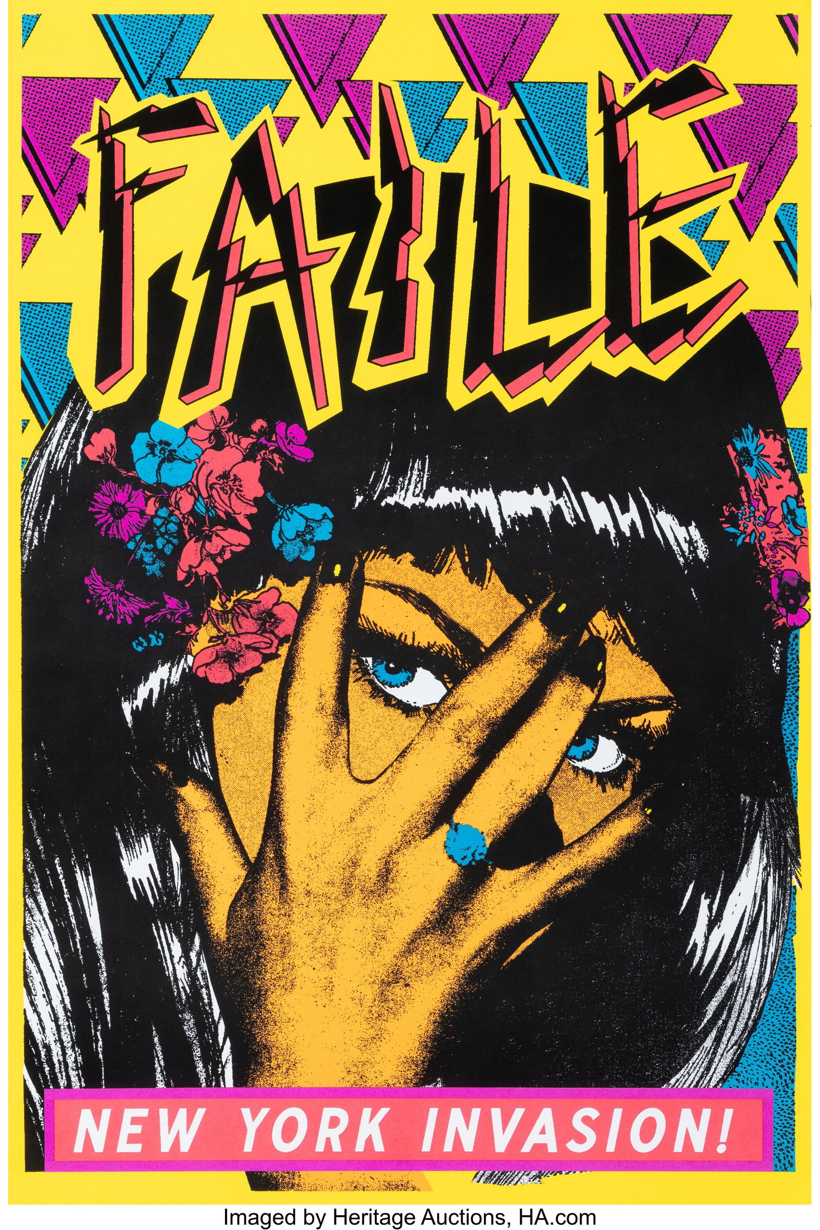 FAILE (b. 1975) New York Invasion Black Light Pr (1 of 1)