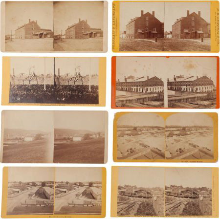 Group of Eight Civil War Stereoviews by Various: Group of Eight Civil War Stereoviews by Various Artists. Subjects/Artists as follows: Ale