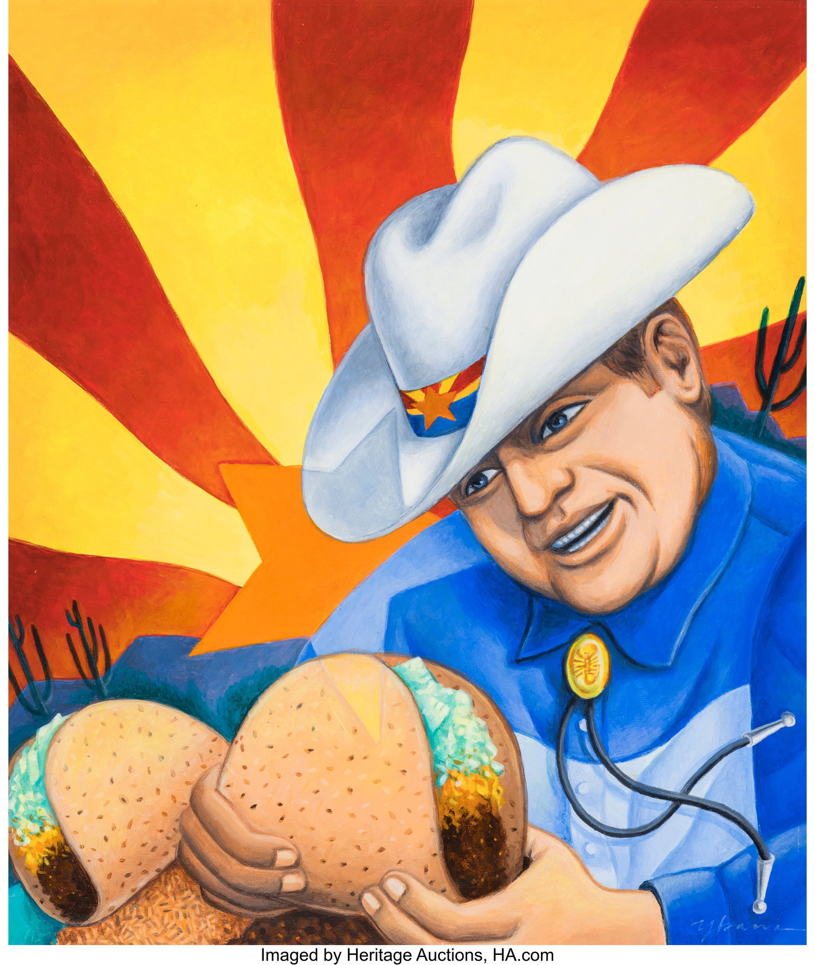 Frank Ybarra (20th Century) Untitled Acrylic on : Frank Ybarra (20th Century) Untitled Acrylic on canvas panel 16-3/4 x 14-1/4 inches (42.5 x 36.2 cm) (sight) Signed lower right: Ybarra The Ju