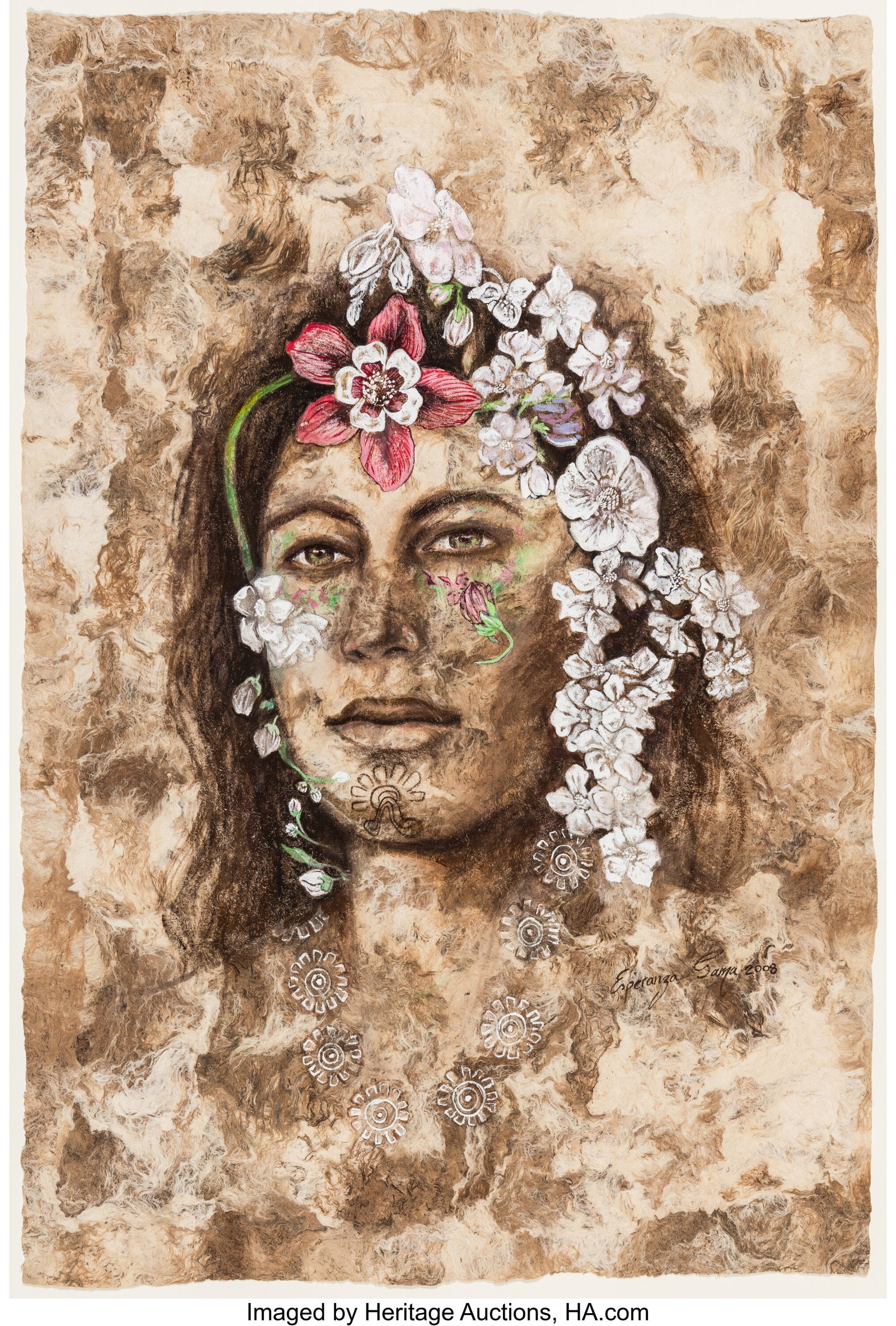 Esperanza Gama (b. 1984) Untitled (Woman with fl (1 of 2)