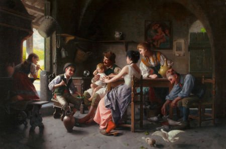 GIOVANNI BATTISTA TORRIGLIA (Italian, 1858-1958): GIOVANNI BATTISTA TORRIGLIA (Italian, 1858-1958) The Soap Bubble Oil on canva