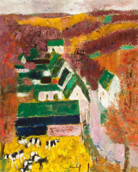 ANDRÉ BRASILIER (French, b. 1929) Vauxcéré, Aisn: ANDRÉ BRASILIER (French, b. 1929)Vauxcéré, Aisne, 1961Oil on canvas39-1