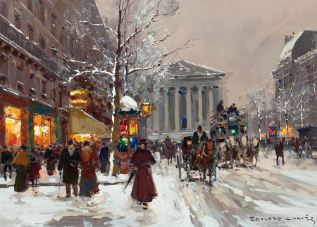 EDOUARD-LÉON CORTÈS (French, 1882-1969) Rue Roya: EDOUARD-LÉON CORTÈS (French, 1882-1969)Rue Royale et la MadeleineOil on can