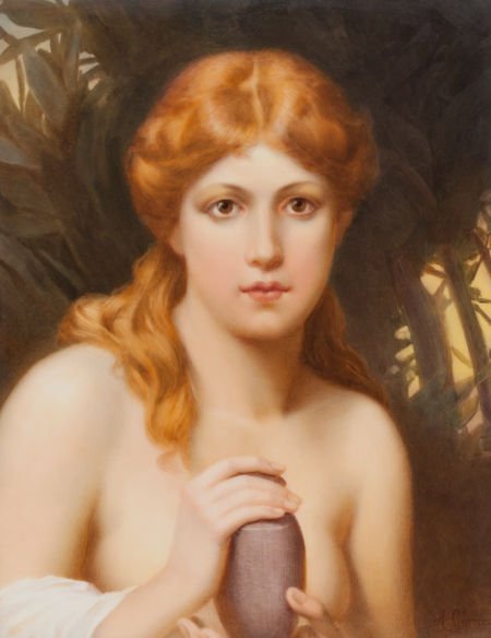 A FRAMED KPM PORCELAIN PLAQUE PAINTED BY GÜRNER: A FRAMED KPM PORCELAIN PLAQUE PAINTED BY GÜRNER: PSYCHEKöniglic