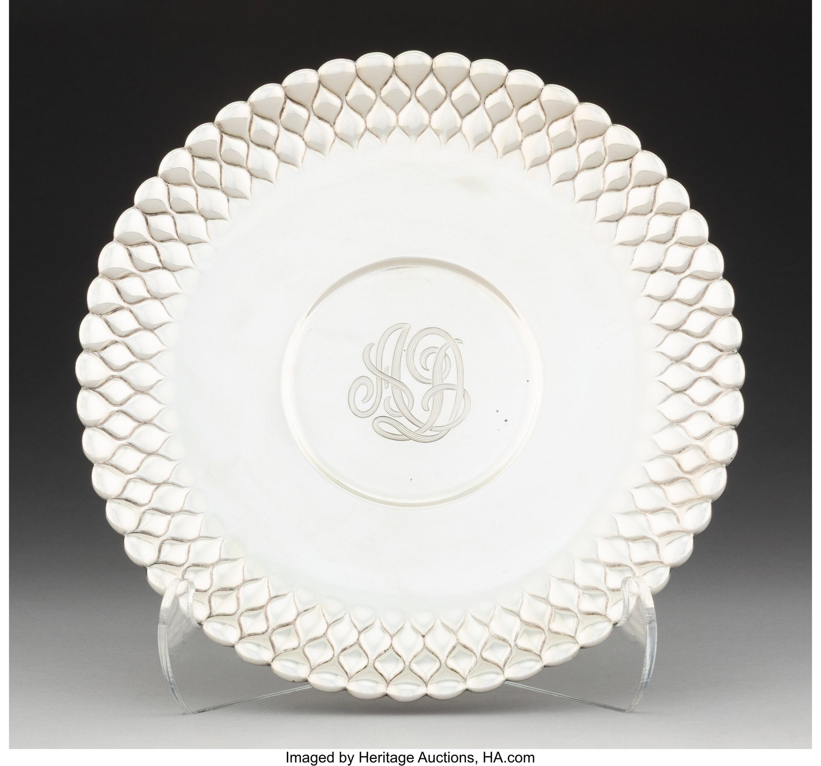 A Tiffany & Co. Silver Quilt Edge Tazza, New Yor: A Tiffany & Co. Silver Quilt Edge Tazza, New York, 1873-1891 Marks: TIFFANY & CO., 7902 MAKERS 690, STERLING-SILVER 1-1/4 x 8-3/8 inches &lp