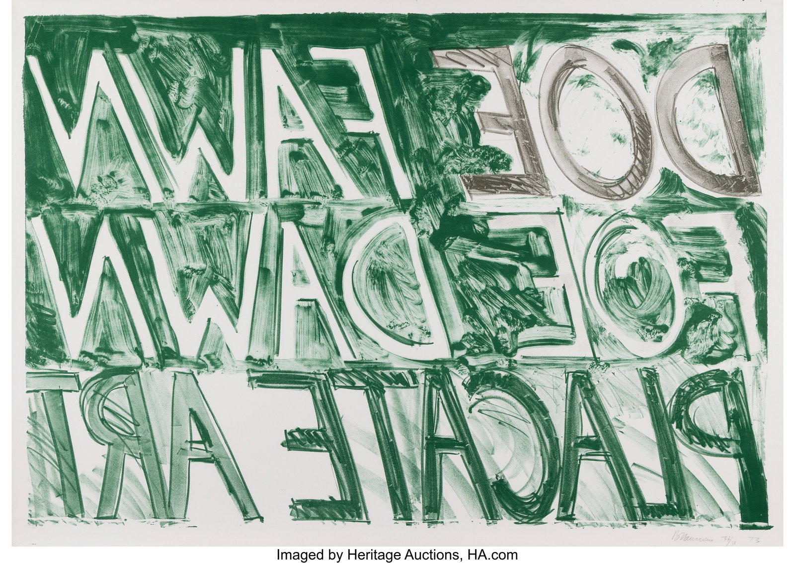 Bruce Nauman (b. 1941) Doe Fawn, 1973 Lithograph (1 of 2)