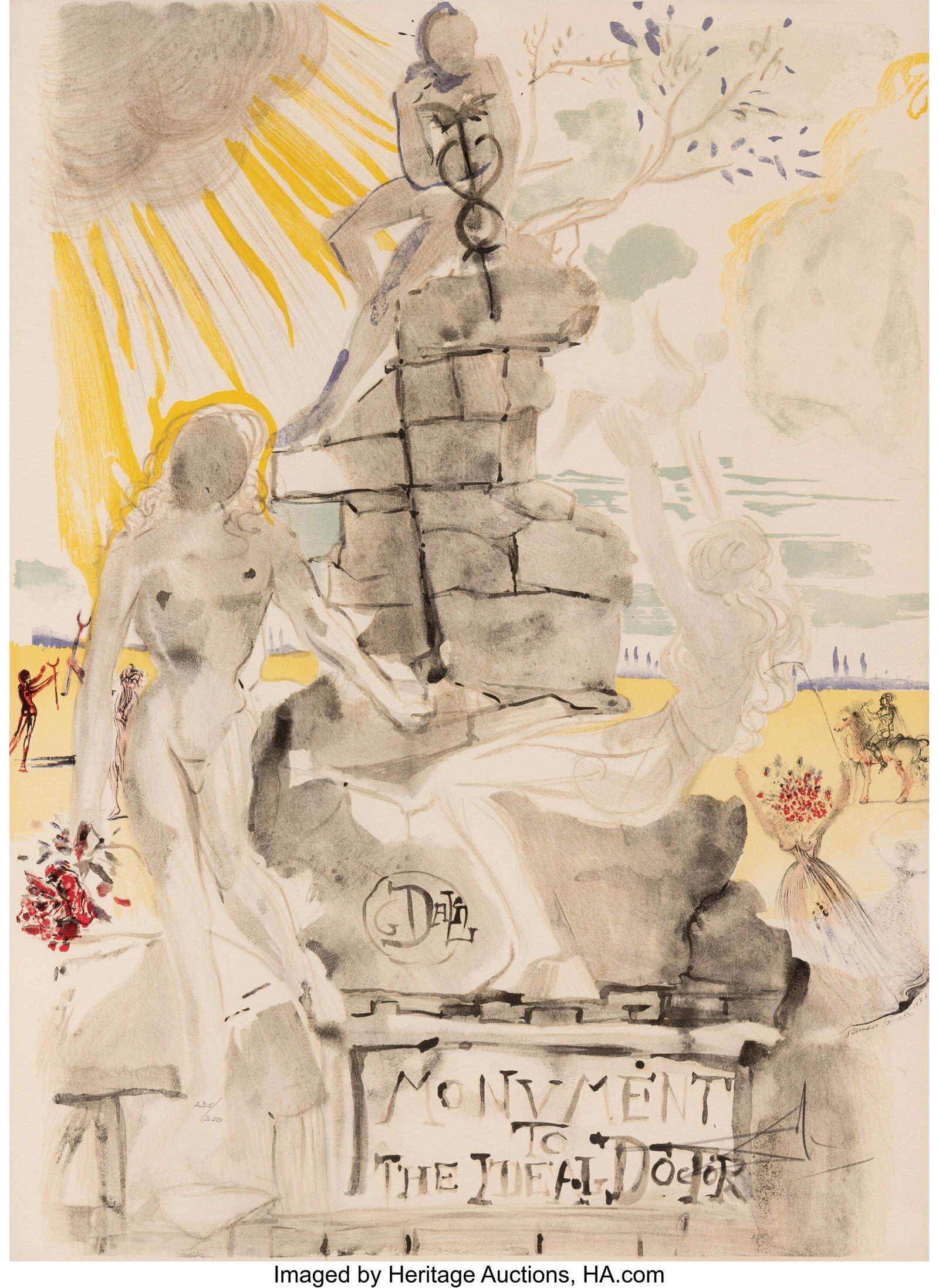 Salvador Dalí (1904-1989) Monument to the Ideal: Salvador Dalí (1904-1989) Monument to the Ideal Doctor, 1973 Lithograph in colors on wove paper 29-3/4 x 21-3/4 inches (75.6 x 55.2 cm) (she