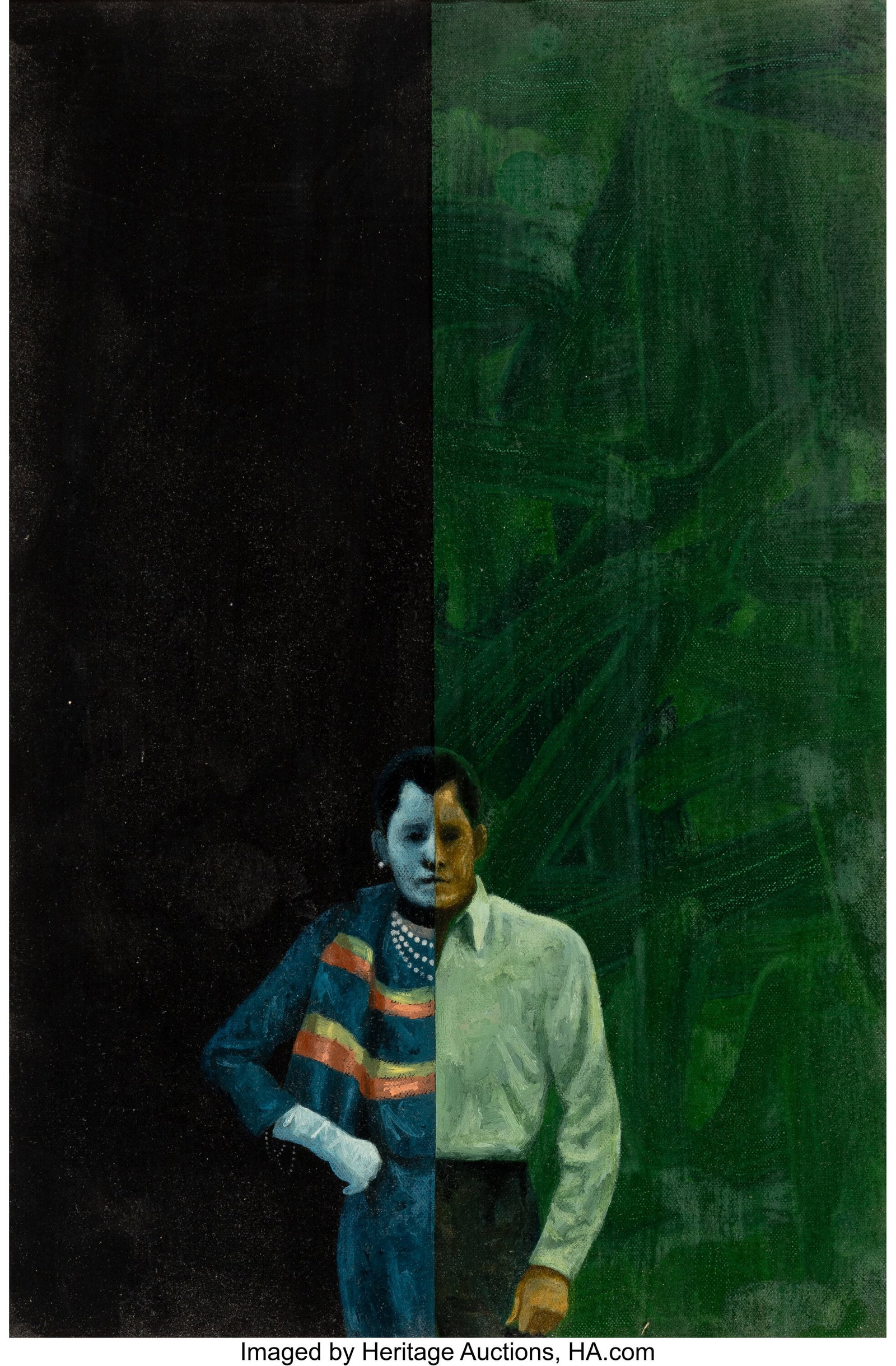 American Artist (20th Century) The Abnormal Worl: American Artist (20th Century) The Abnormal World of Transvestites and Sex Changes paperback cover, 1965 Oil on canvas 16 x 11-1/4 inches (40.6 x 28.6 cm) N