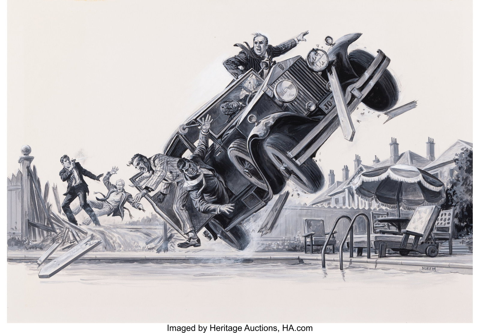 Earl Norem (American, 1923-2015) The Mob's Crash (1 of 2)