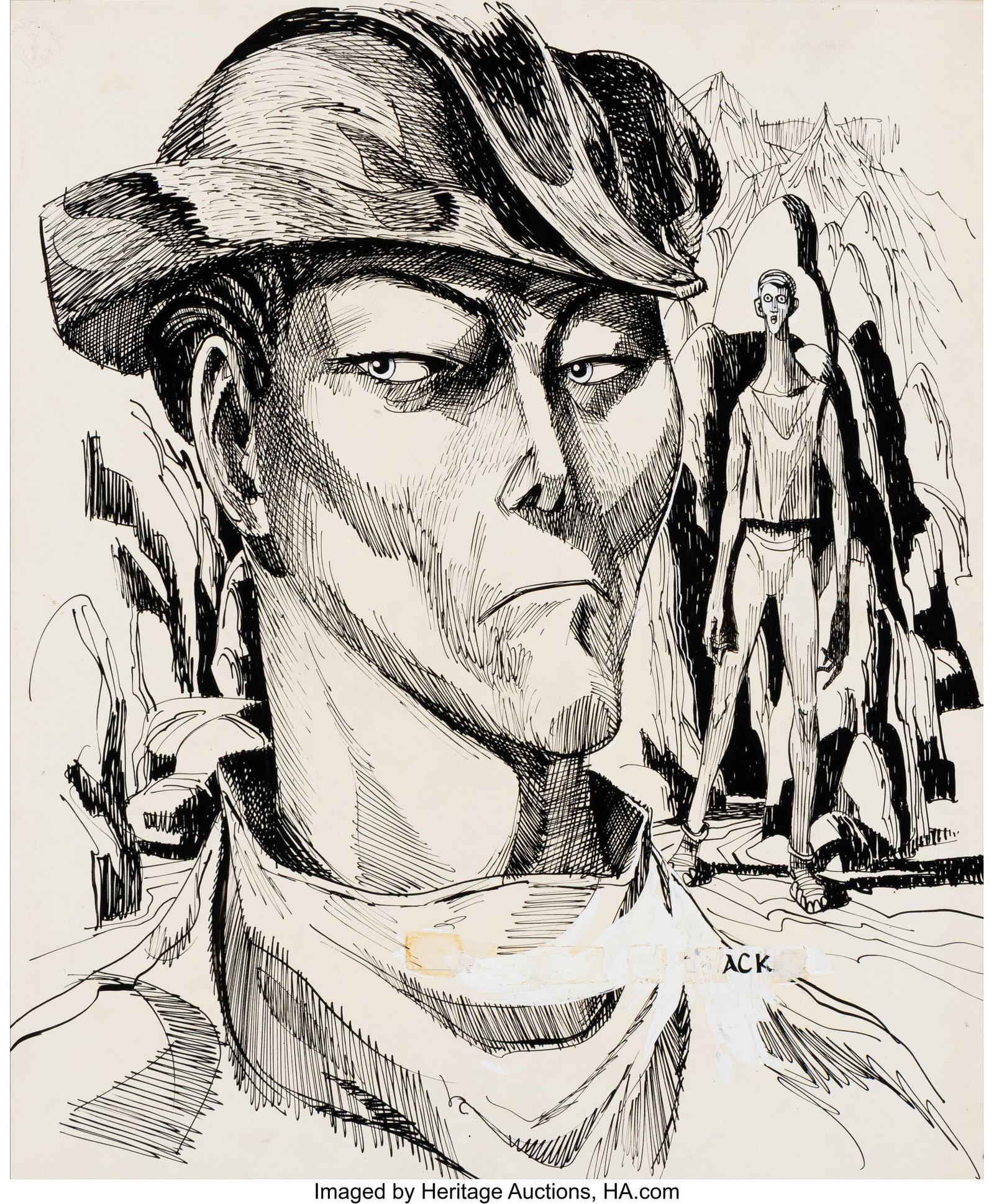 Jack Gaughan (American, 1930-1985) The Dragon Ma: Jack Gaughan (American, 1930-1985) The Dragon Masters, Galaxy digest magazine interior, August 1962 Ink on paper 13-3/8 x 12-1/4 inches (33.8 x 31&perio