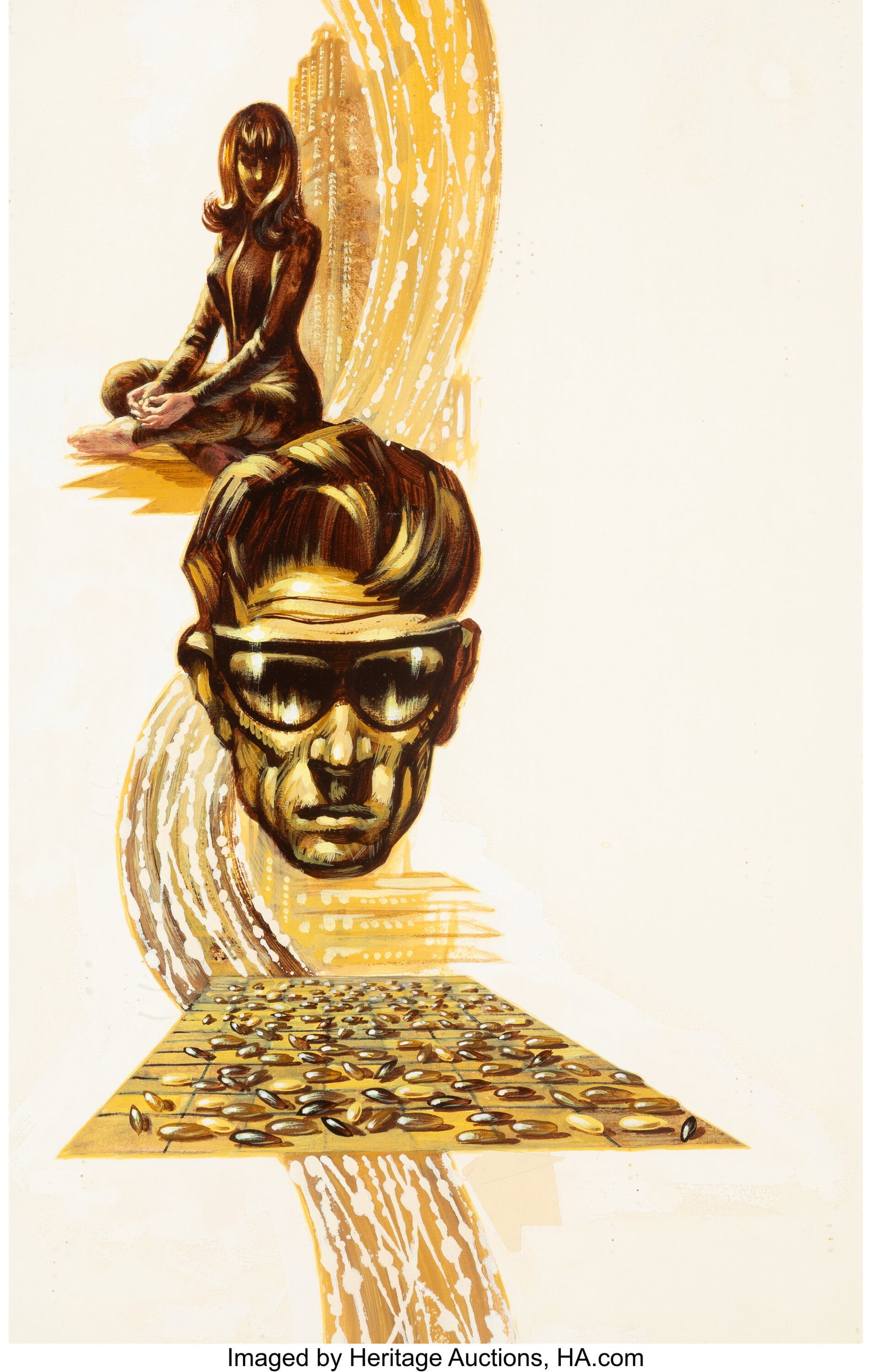 Kelly Freas (American, 1922-2005) Pritcher Mass : Kelly Freas (American, 1922-2005) Pritcher Mass Pt. 1, Analog Science Fiction digest magazine interior, August 1972 Oil on board 15 x 10 inches (38.1 x 2