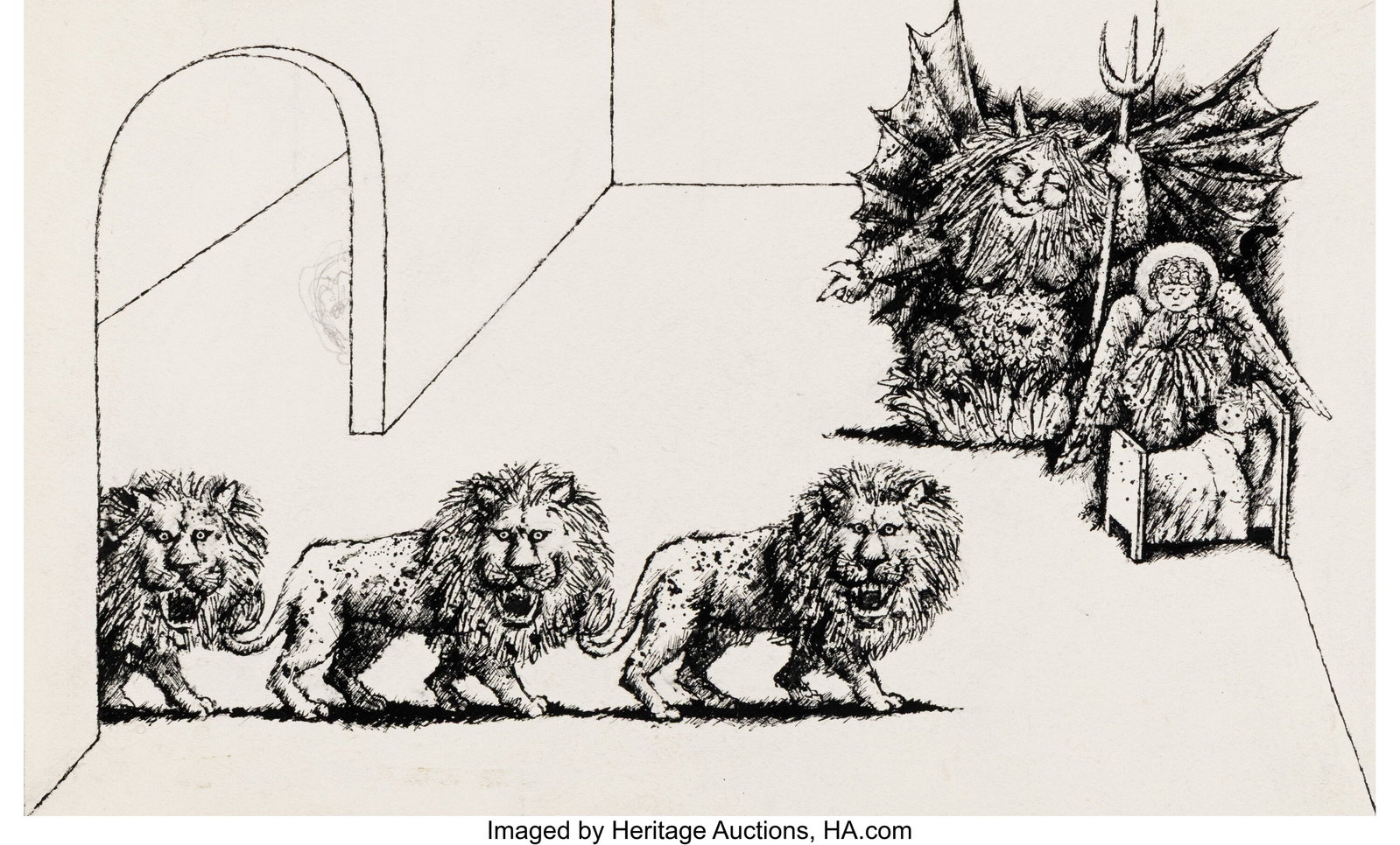 Beni Montresor (Italian, 1926-2001) Lions, Bedti (1 of 2)