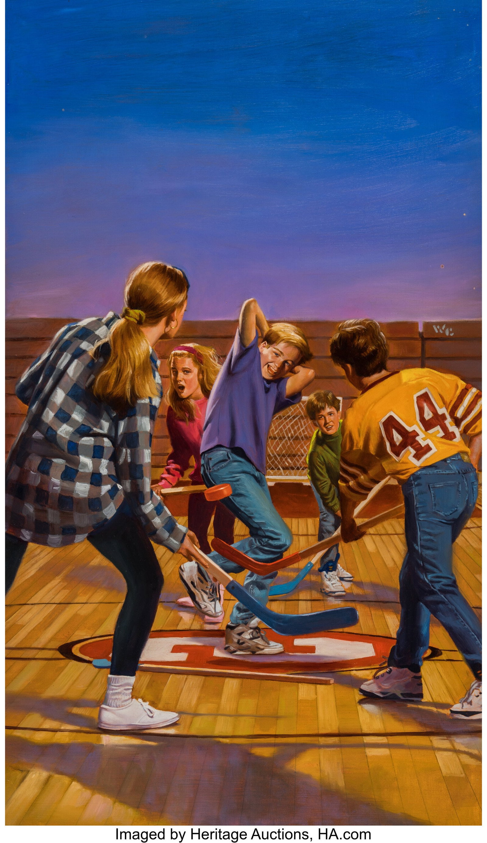 Warren Chang (American, b. 1957) Please Remove Y: Warren Chang (American, b. 1957) Please Remove Your Elbow from My Ear paperback cover, 1993 Acrylic on board 24 x 14 inches (61.0 x 35.6 cm) Initia