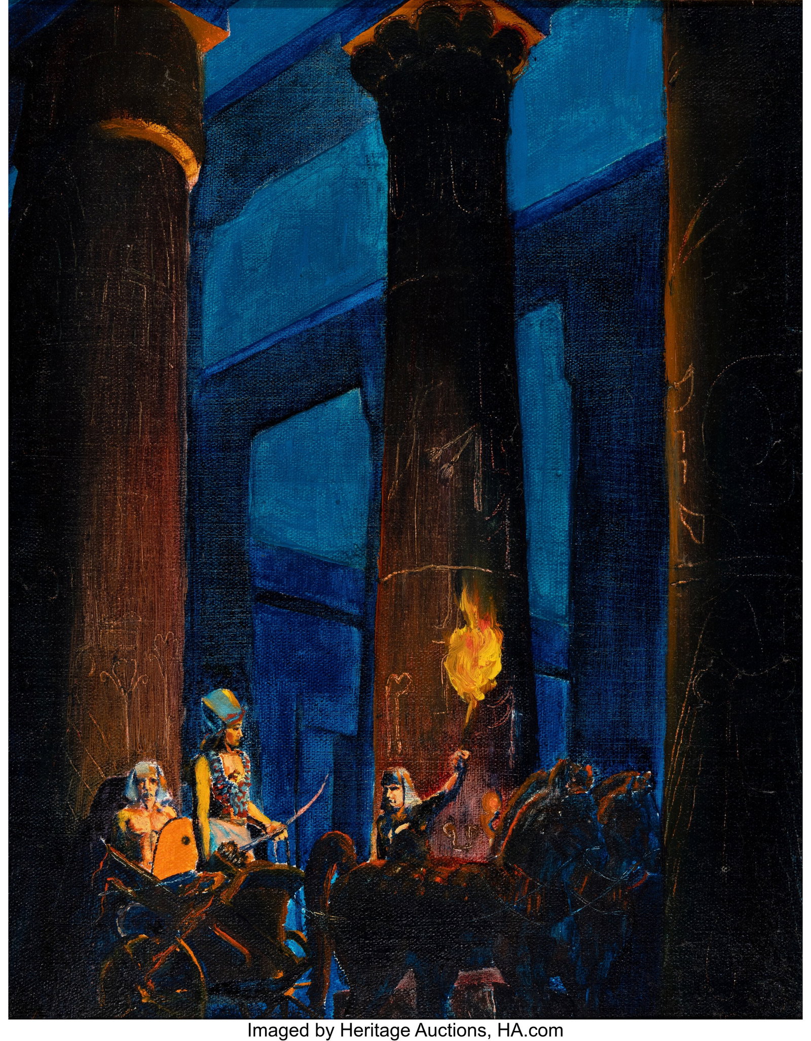 American Artist (20th Century) Torchbearers in t (1 of 3)