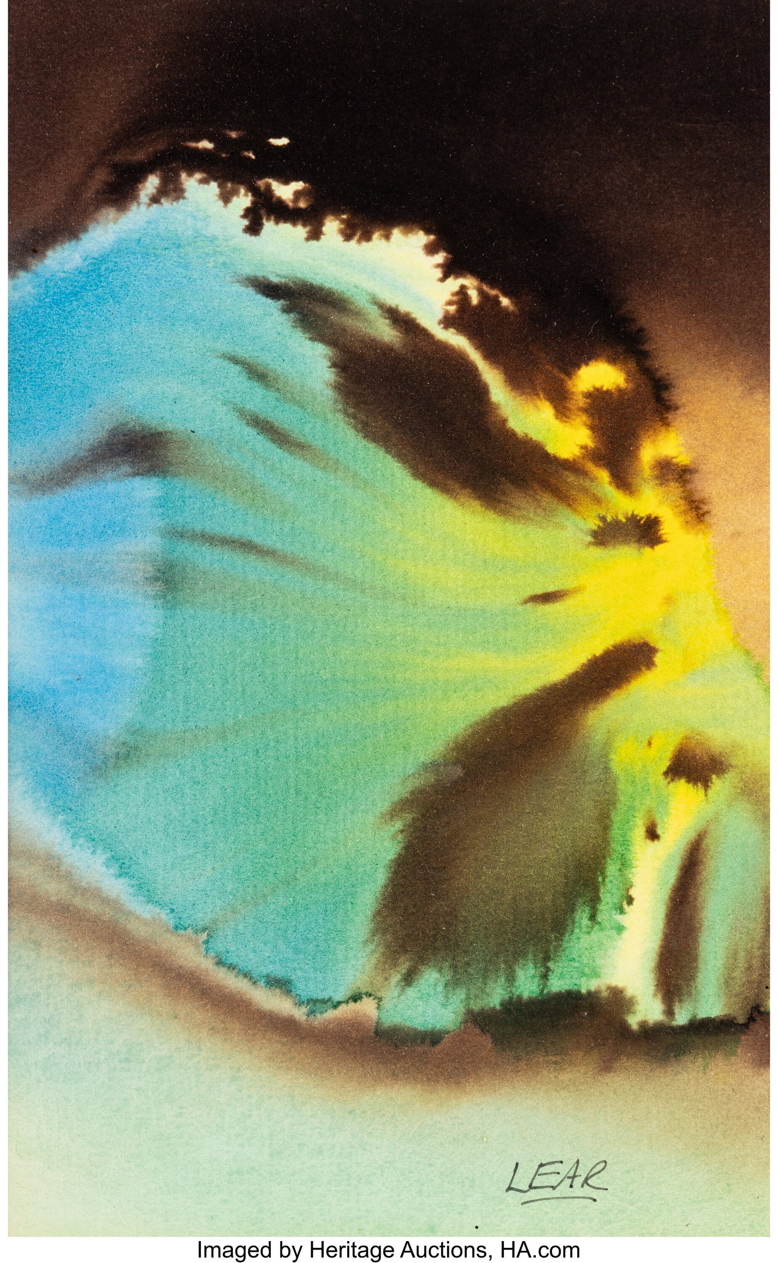 Lear (American, 20th Century) Butterfly Watercol (1 of 3)
