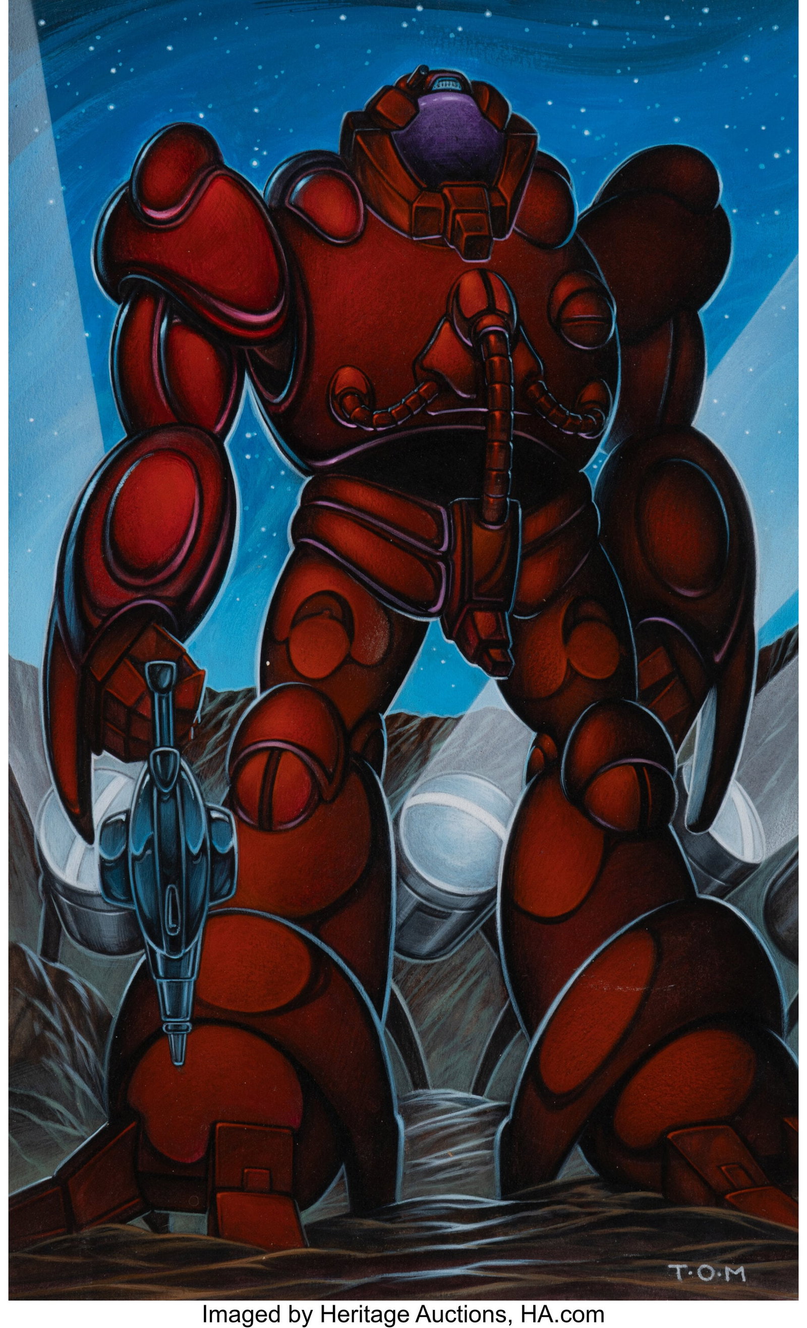 Thomas Owen Miller (American, 20th Century) Robo: Thomas Owen Miller (American, 20th Century) Robotech: Southern Cross VHS cover art, 1985 Acrylic on board 13 x 8-3/4 inches (33.0 x 22.2 cm) Ini