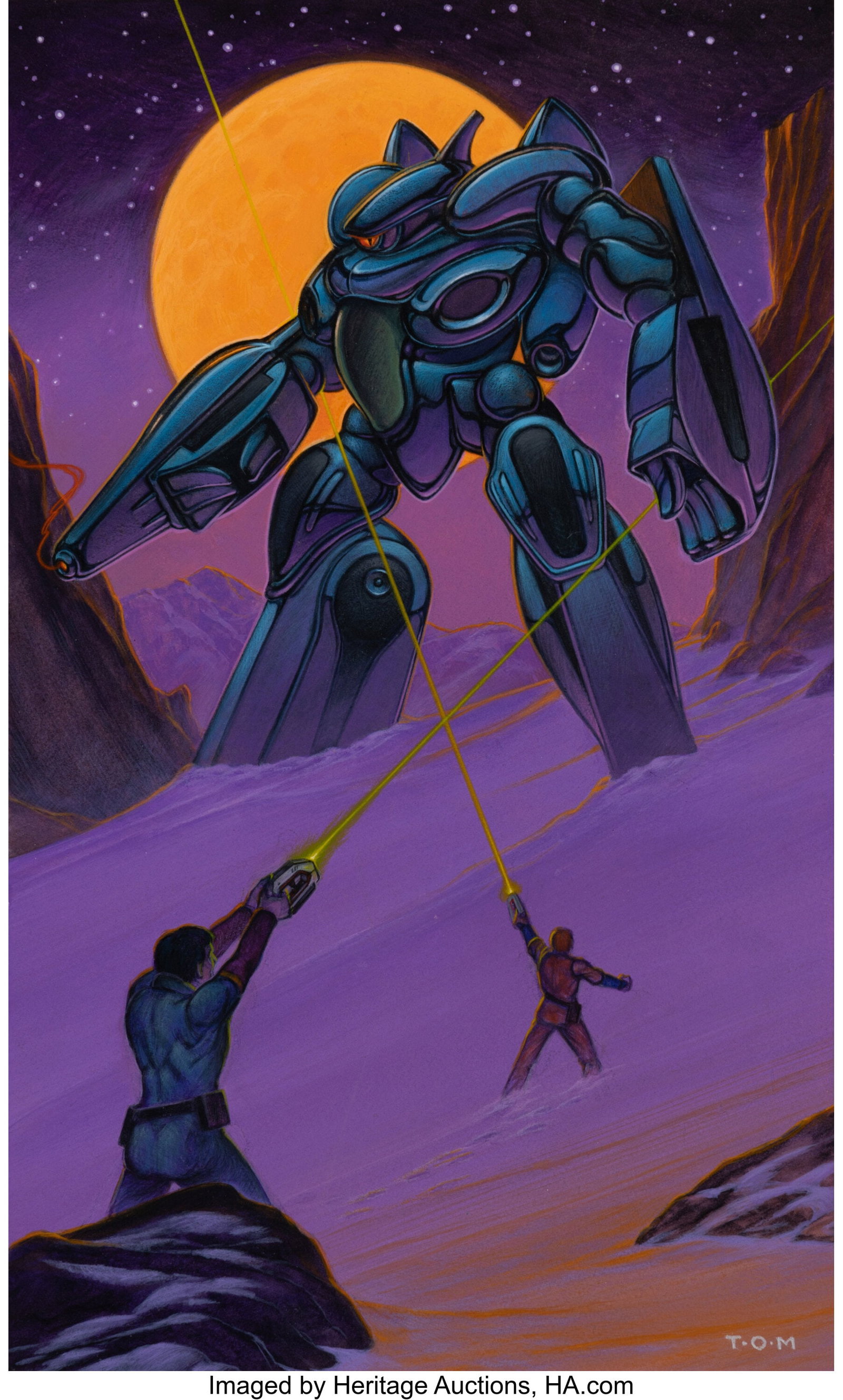 Thomas Owen Miller (American, 20th Century) Robo: Thomas Owen Miller (American, 20th Century) Robotech: New Generation Vol. 6 VHS cover art, 1985 Acrylic on board 11-1/4 x 6-3/4 inches (28.6 x 17