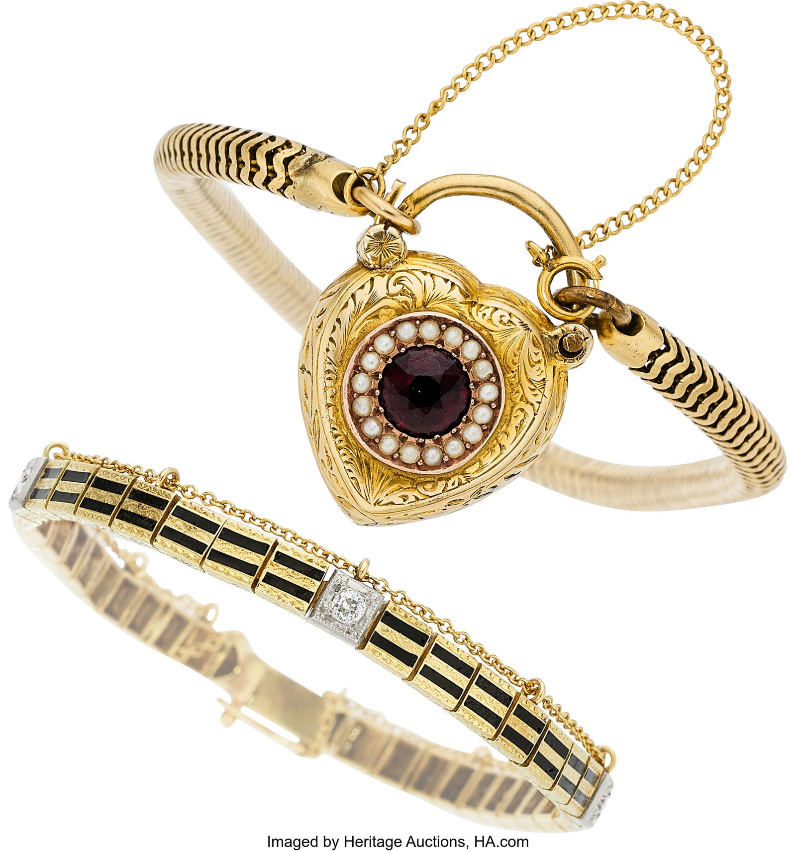 Victorian Diamond, Garnet, Seed Pearl, Enamel, P (1 of 1)
