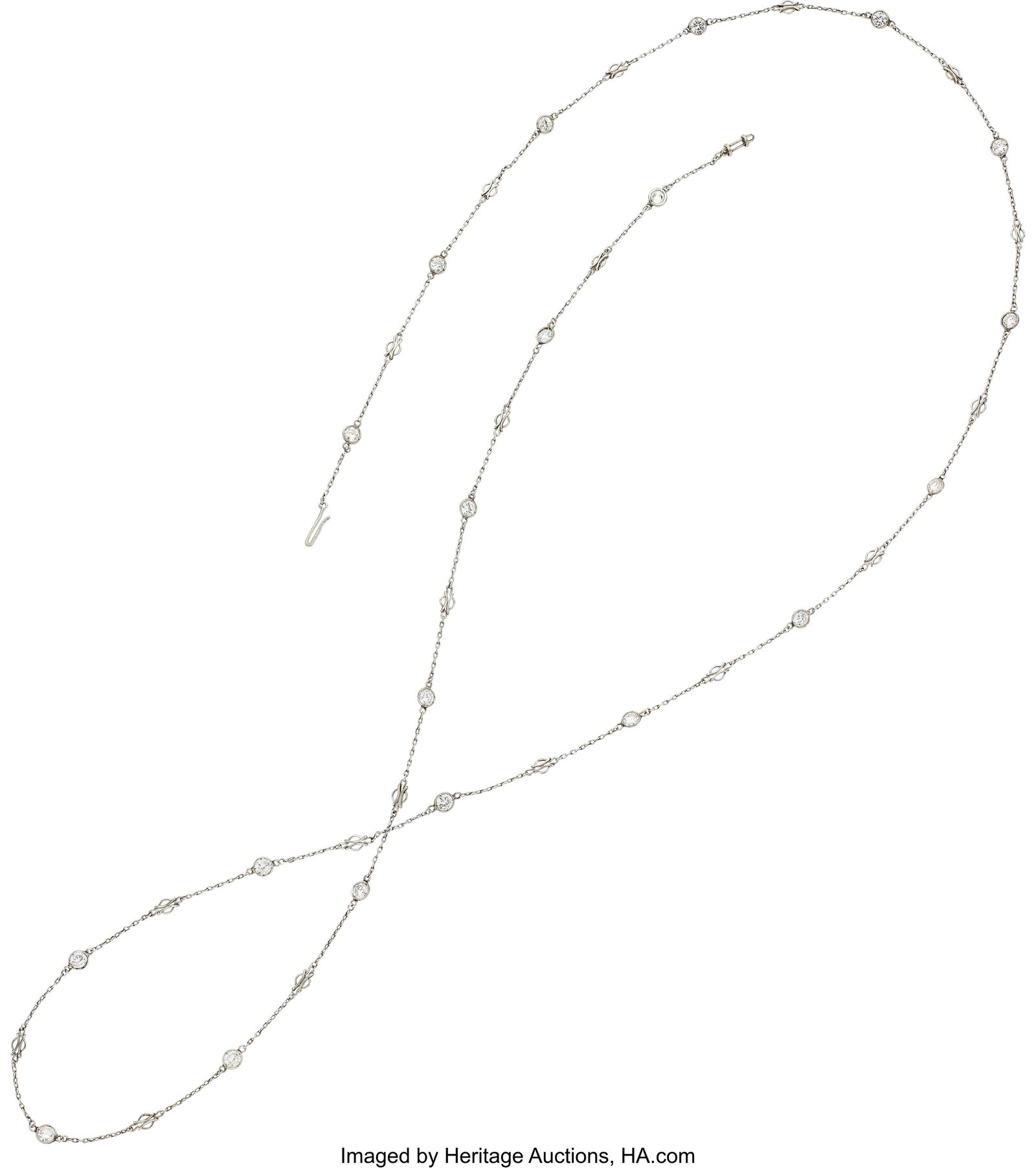 Art Deco Diamond, Platinum Necklace Stones: Tra (1 of 1)