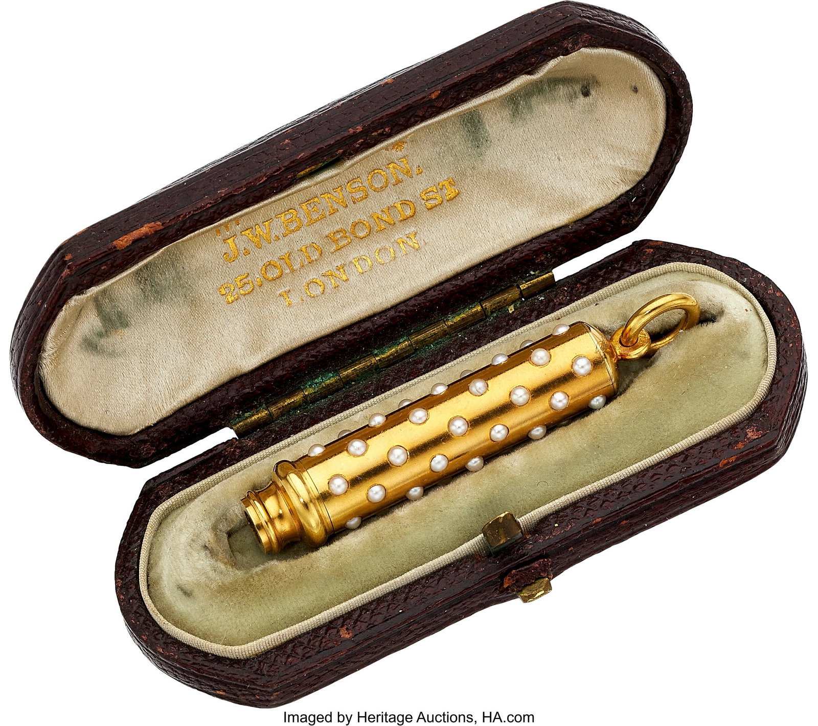 Antique Seed Pearl, Gold Pencil, Circa 1879 Pea: Antique Seed Pearl, Gold Pencil, Circa 1879 Pearls: Seed pearls measuring 1.00 mm - 1.50 mm Metal: 18k gold Gross Weight: 17.10 grams Dimensions&colo